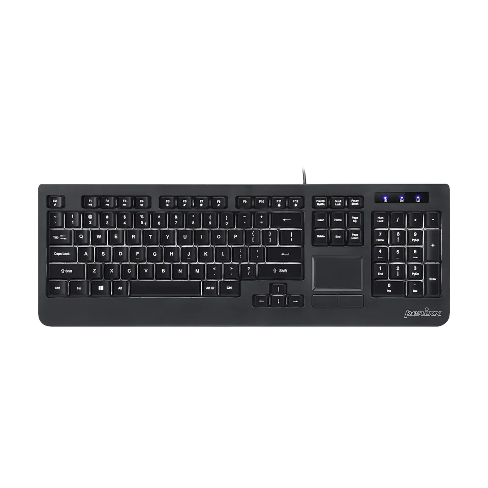 perixx-periboard-313-wired-backlit-touchpad-keyboard-with-extra-usb-ports image 1