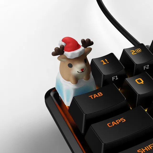 hx3d-keycap-holiday-collection-reindeer-3d-printed image 1