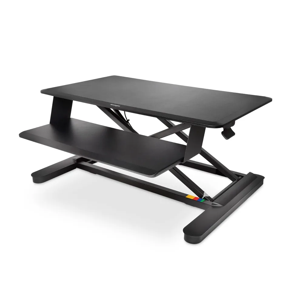 kensington-smartfit-sit-stand-desk-converter-k52804ww-fully-assembled image 1