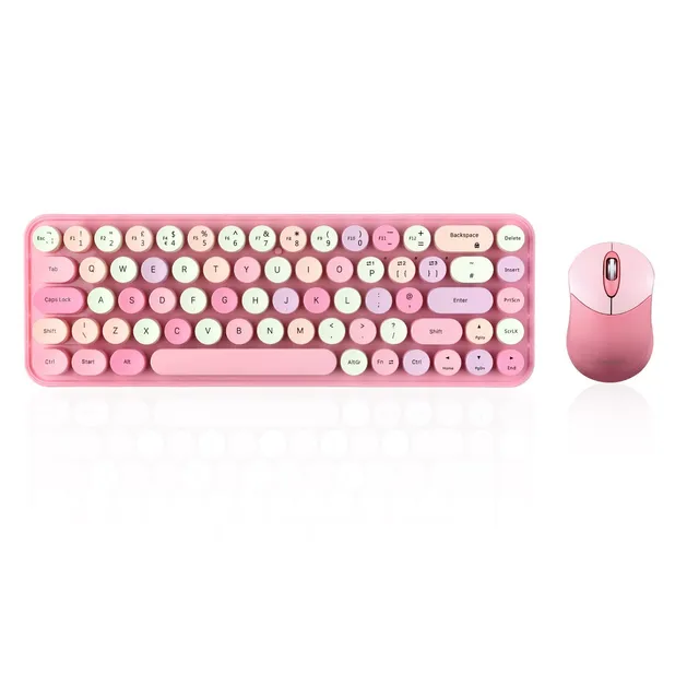 perixx-periduo-802-bluetooth-mini-keyboard-and-mouse-combo-with-retro-round-key- image 1