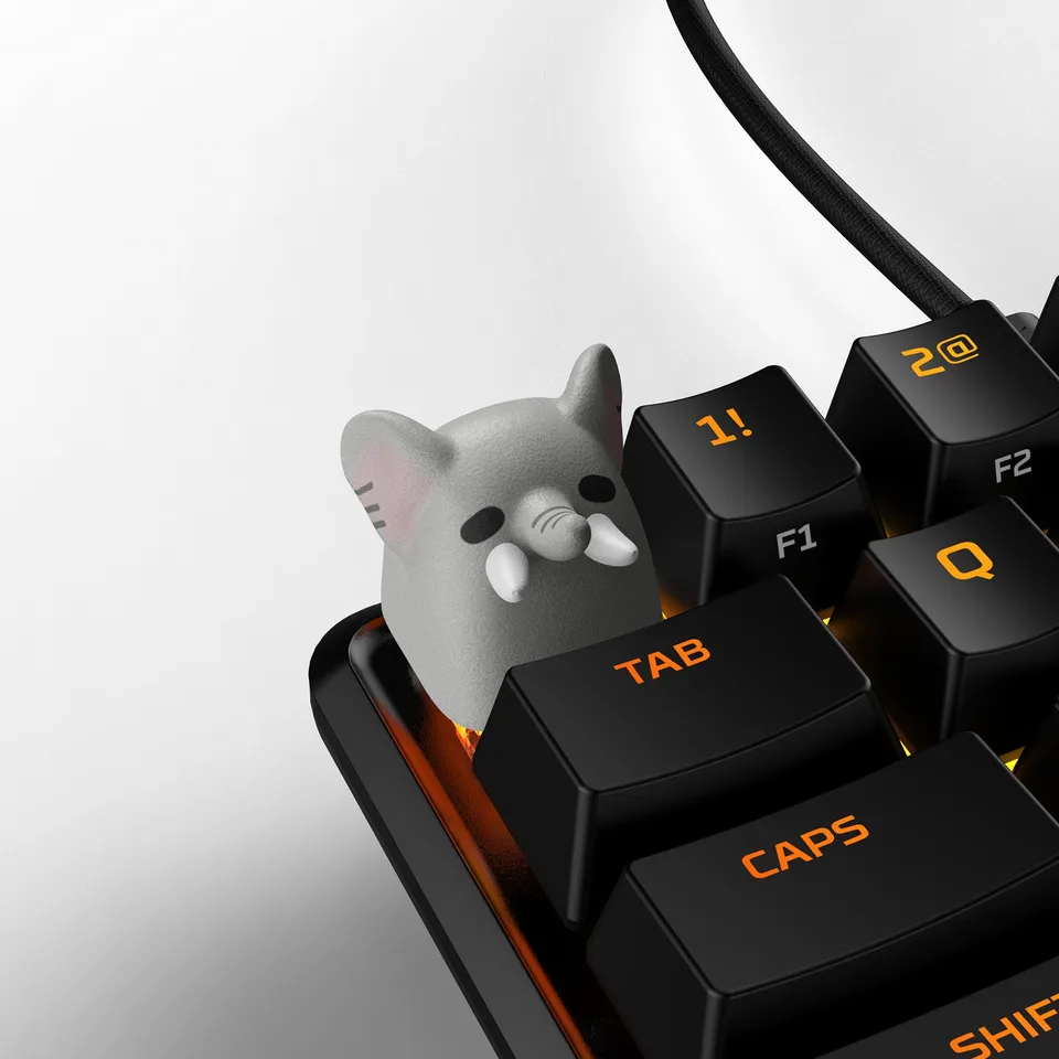 hyperx-hx3d-safari-elephant-keycap-3d-printed-artisan-keycap-for-mechanical-keyb image 1
