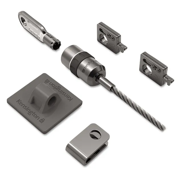 kensington-desktop-computer-and-peripherals-locking-kit-with-8ft-steel-cable-key image 1