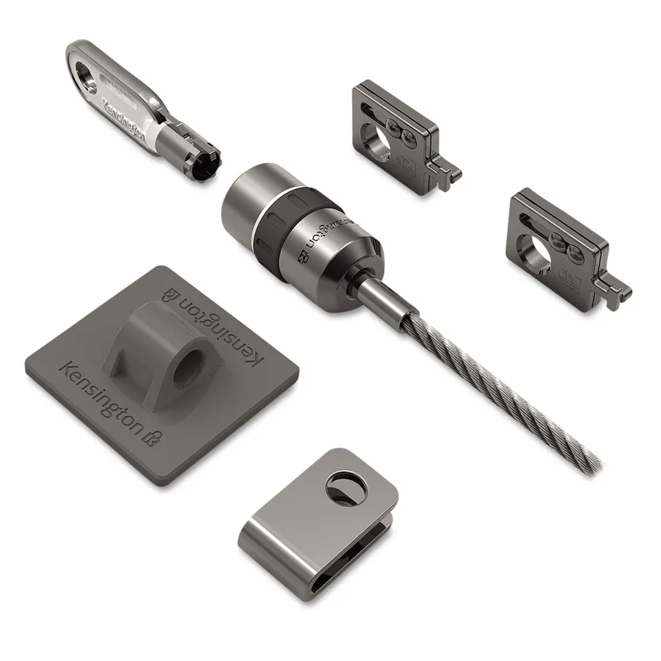 kensington-desktop-computer-and-peripherals-locking-kit-with-8ft-steel-cable-key image 1