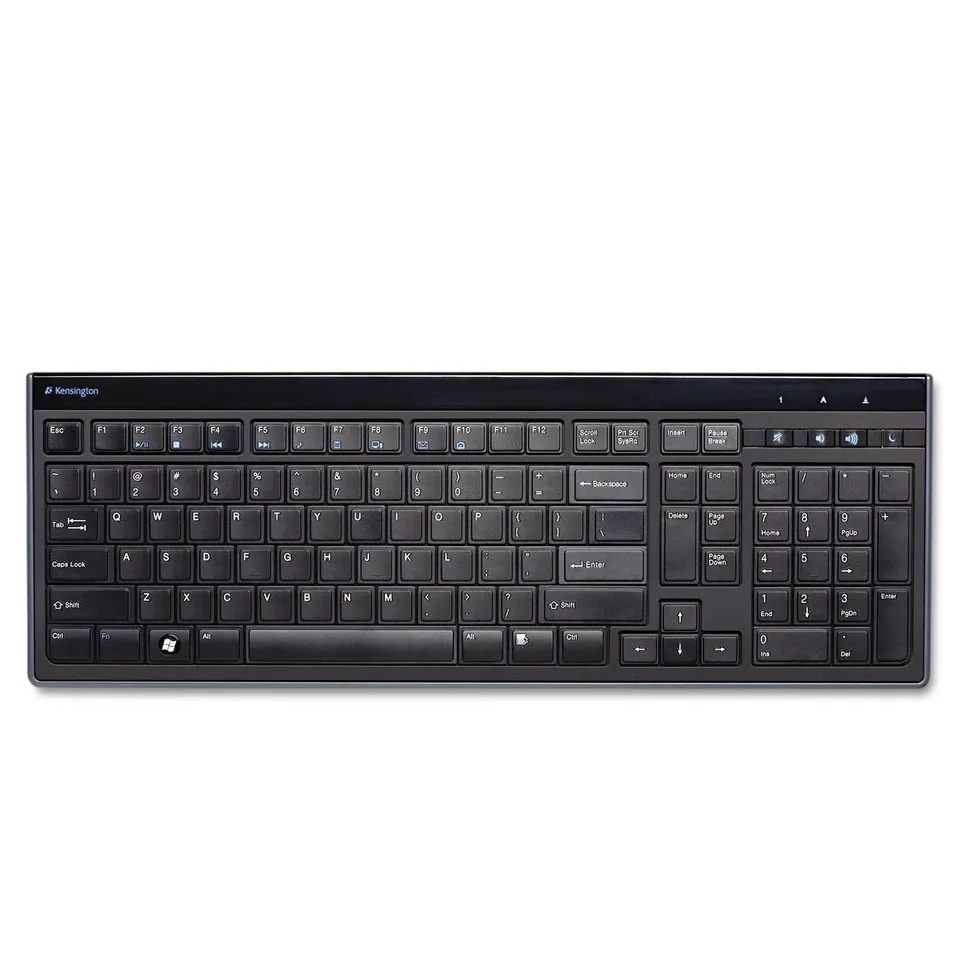 kensington-slim-type-wired-keyboard-k72357usa-ultra-slim-laptop-style-keys-media image 1