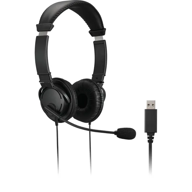 kensington-usb-headset-with-mic-with-volume-control-and-mute-button image 1