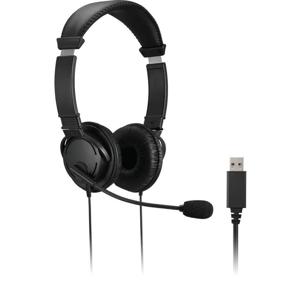 kensington-usb-headset-with-mic-with-volume-control-and-mute-button image 1