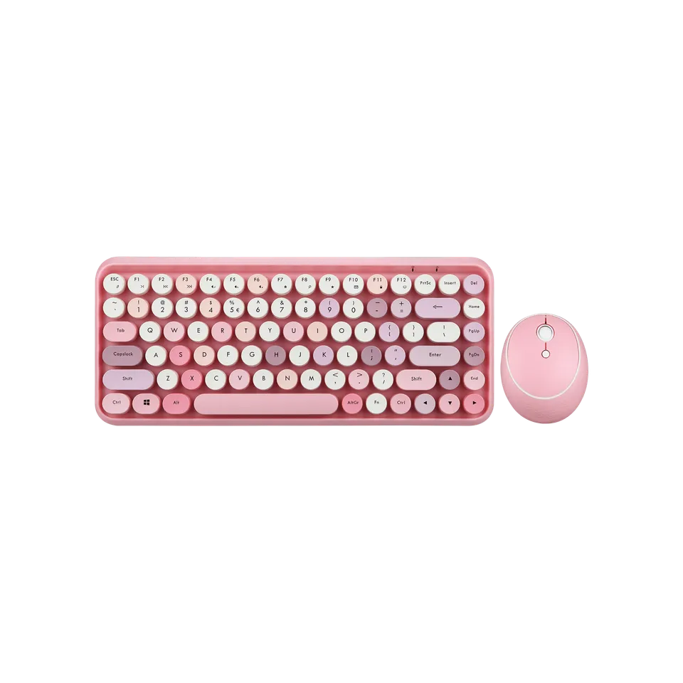 perixx-periduo-713-wireless-vintage-pink-mini-keyboard-and-mouse-combo image 1