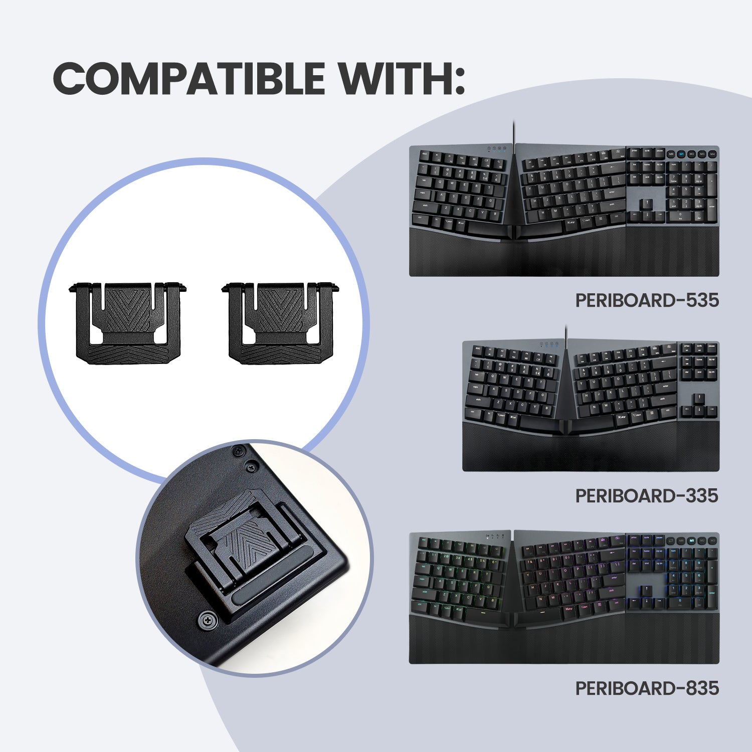 perixx-peripro-835-stand-feet-for-periboard-835-535-335-replacement-keyboard-fee image 3