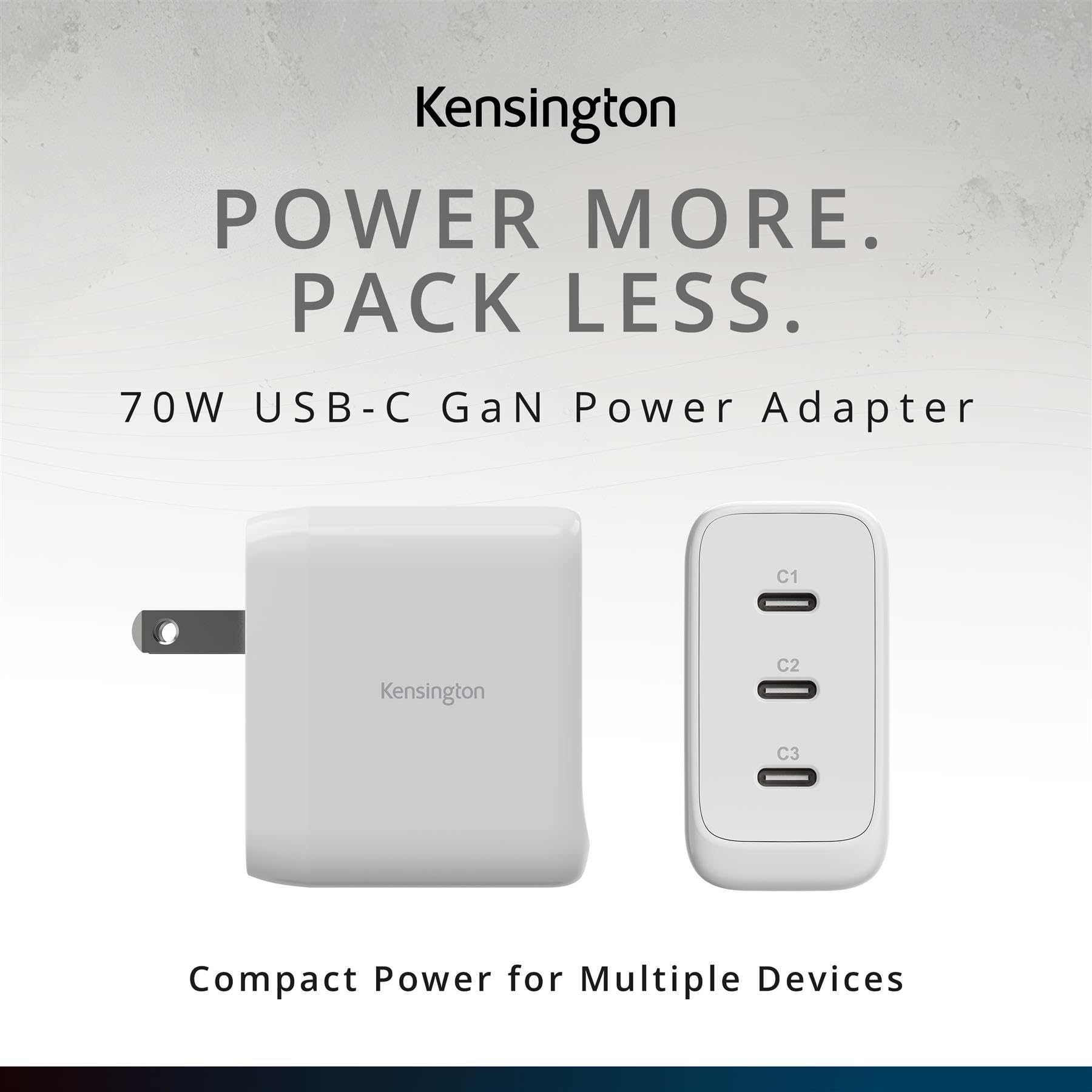 kensington-70w-usb-c-gan-power-adapter-3-port-fast-charger-with-power-delivery-f image 2