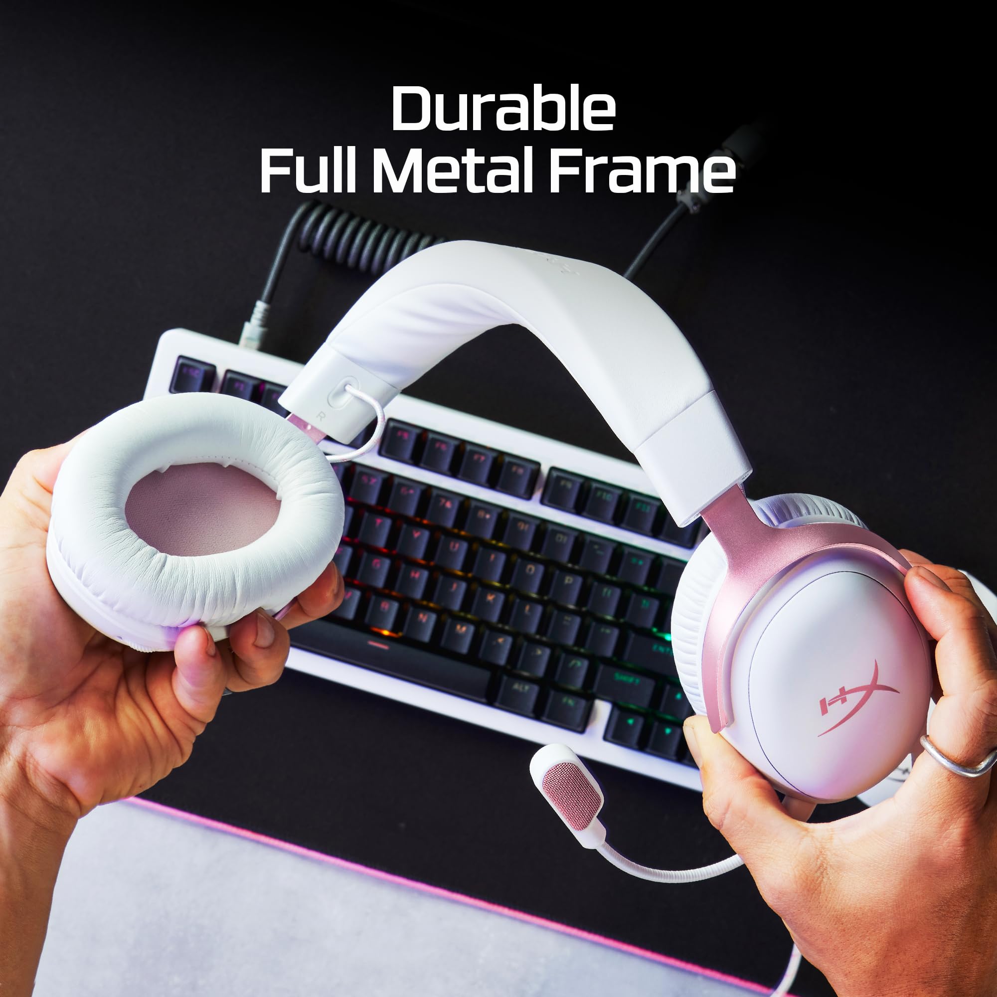 hyperx-cloud-iii-wired-gaming-headset-pink-angled-53mm-drivers-memory-foam-durab image 8