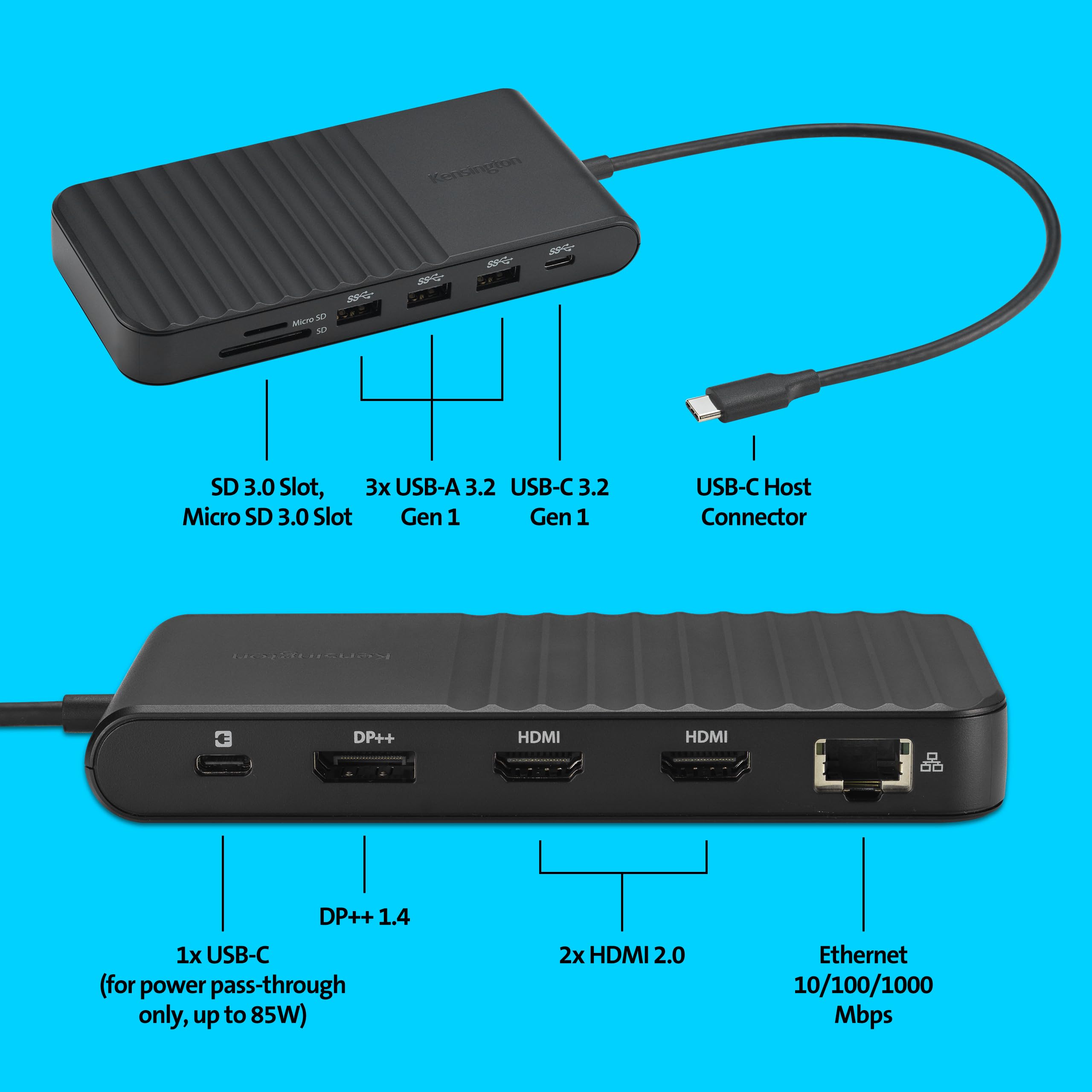 kensington-uh1510p-11-in-1-usb-c-triple-video-hub-triple-4k-at-60hz-85w-pd-compa image 3