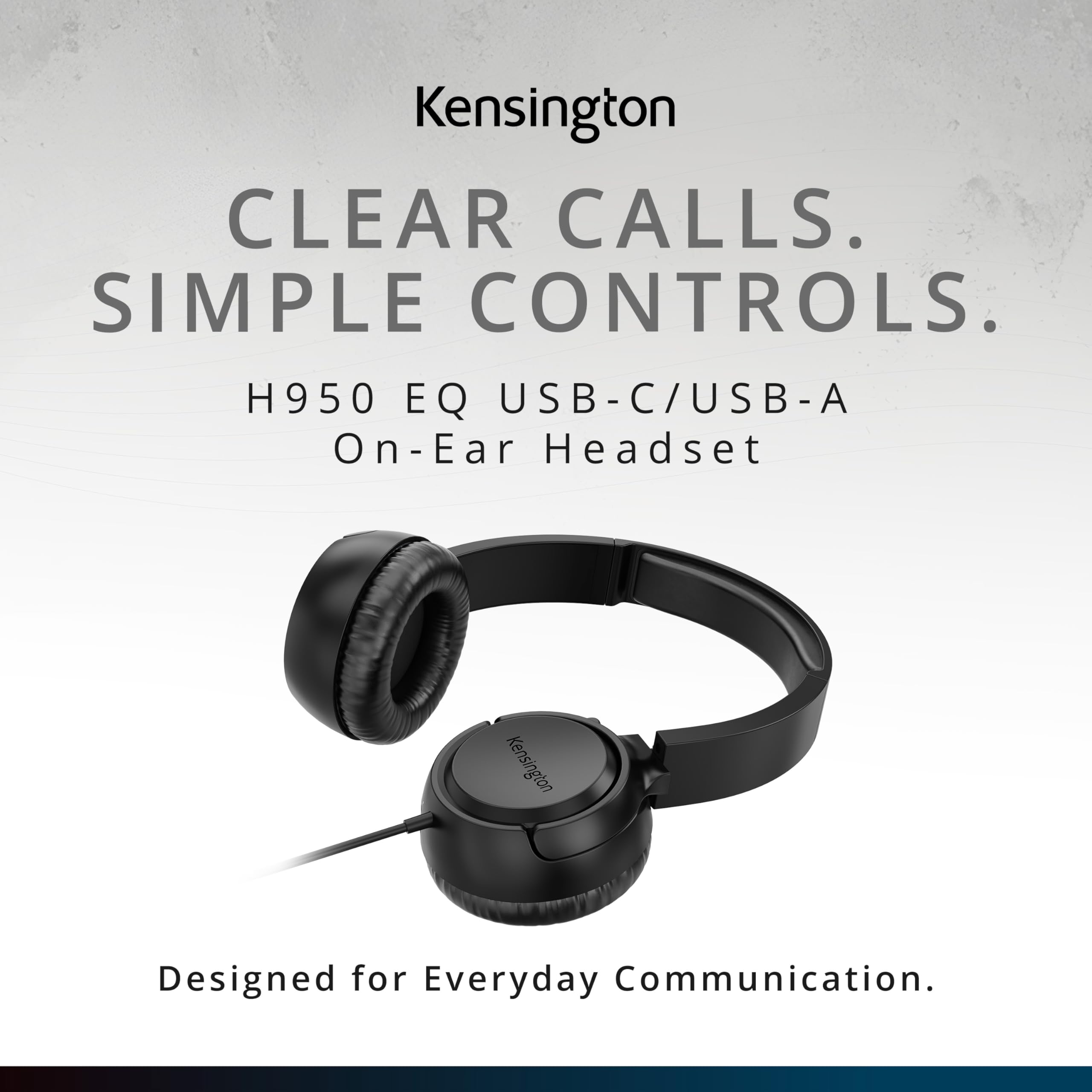 kensington-h950-eq-usb-c-usb-a-on-ear-headset-with-noise-cancelling-mic-flip-to- image 2