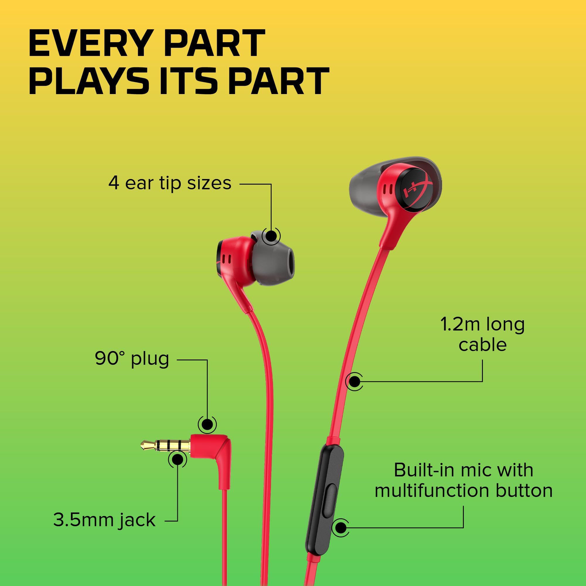 hyperx-cloud-earbuds-ii-wired-gaming-earbuds-with-14mm-drivers-4-eartips-hard-sh image 6