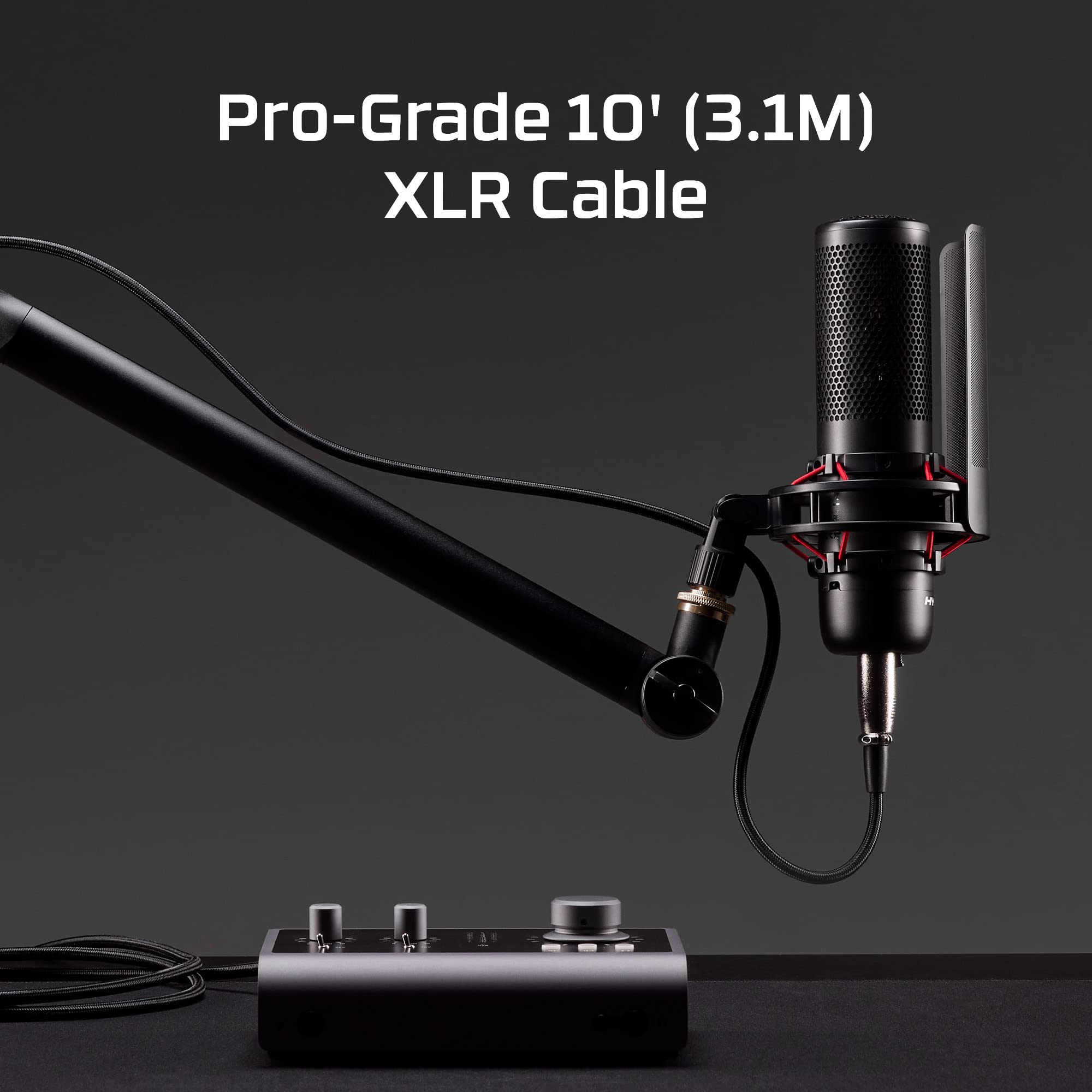 hyperx-xlr-cable-male-to-female-3-pin-10-foot-black image 2