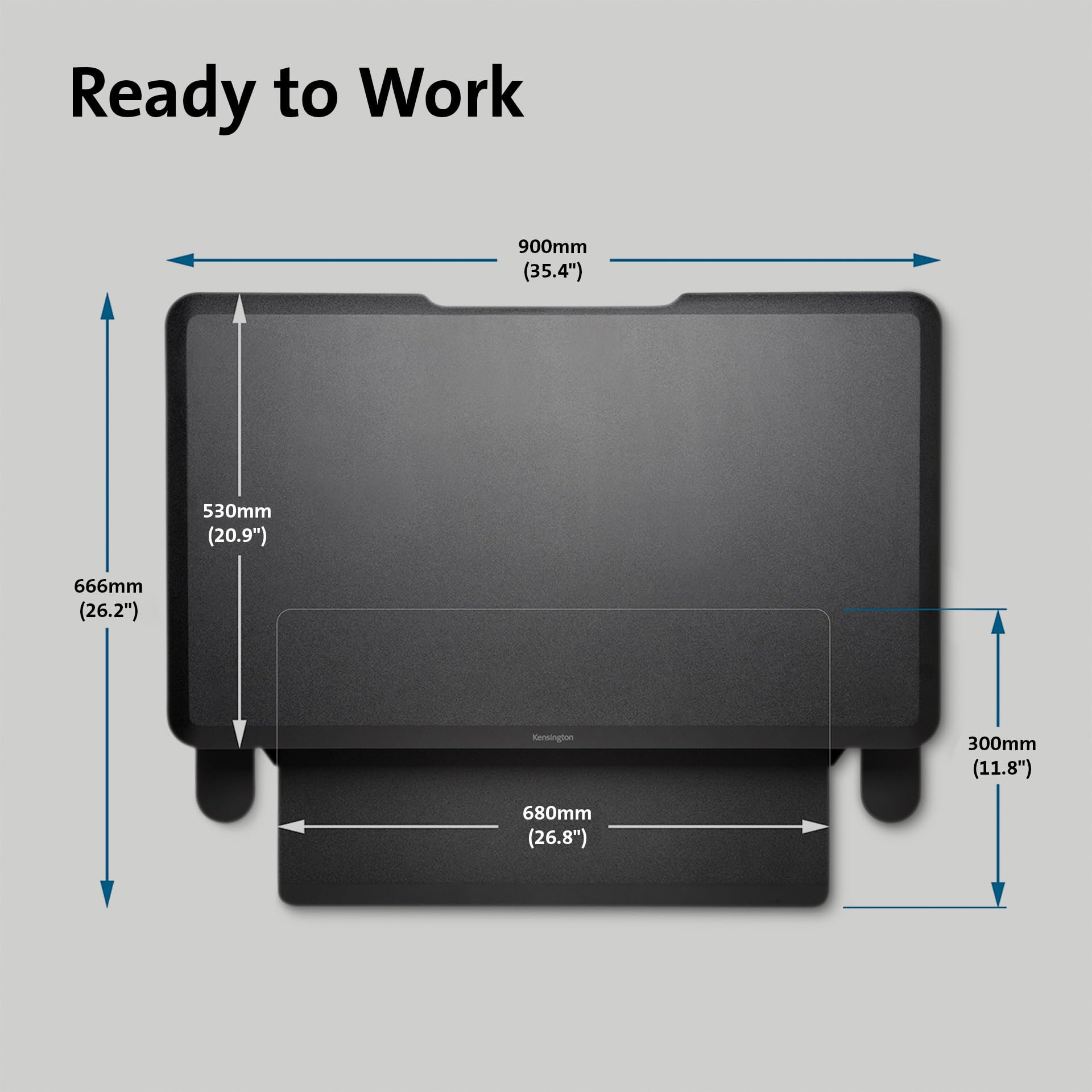 kensington-smartfit-sit-stand-desk-converter-k52804ww-fully-assembled image 7