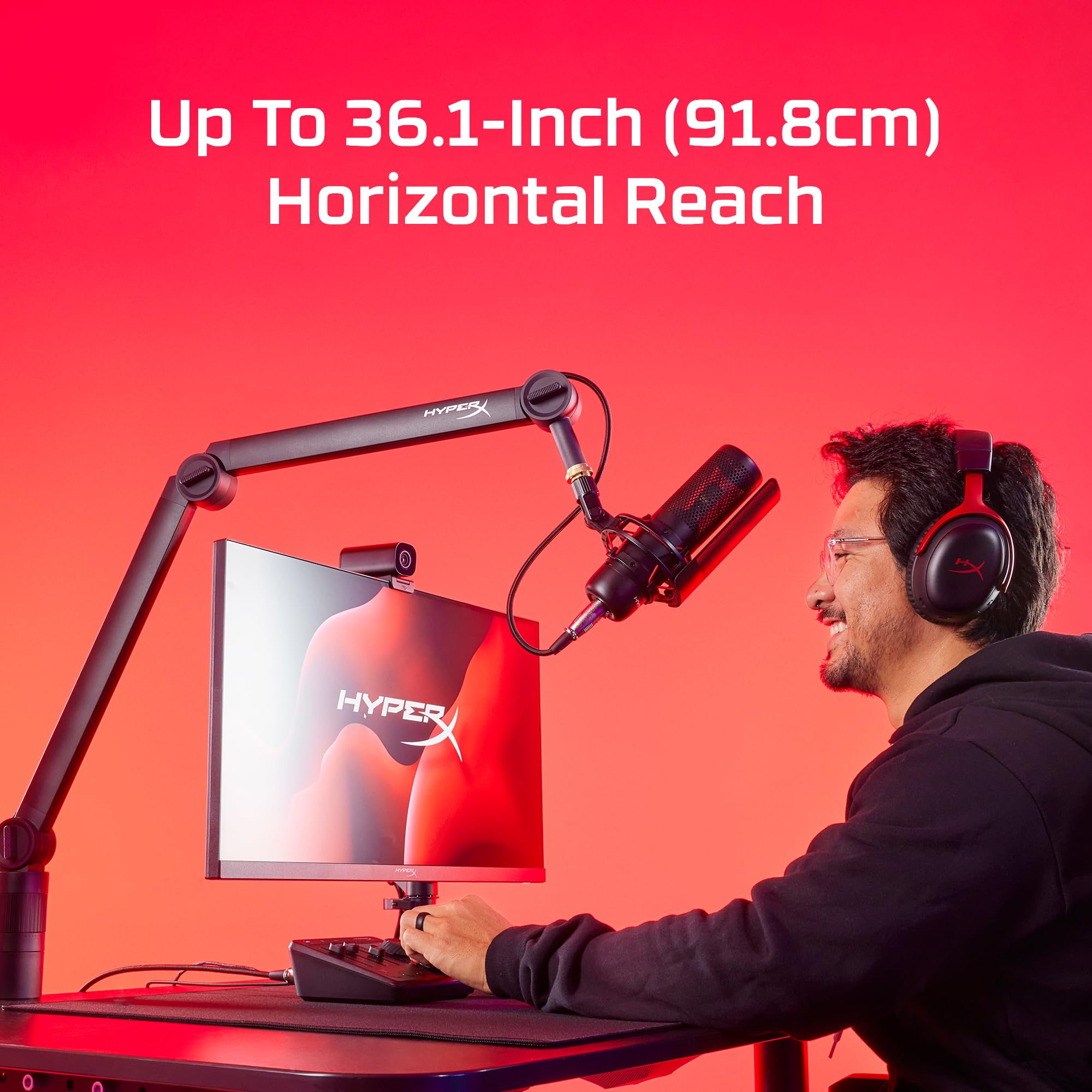 hyperx-caster-microphone-and-camera-arm-tool-less-adjustment-broad-compatibility image 7
