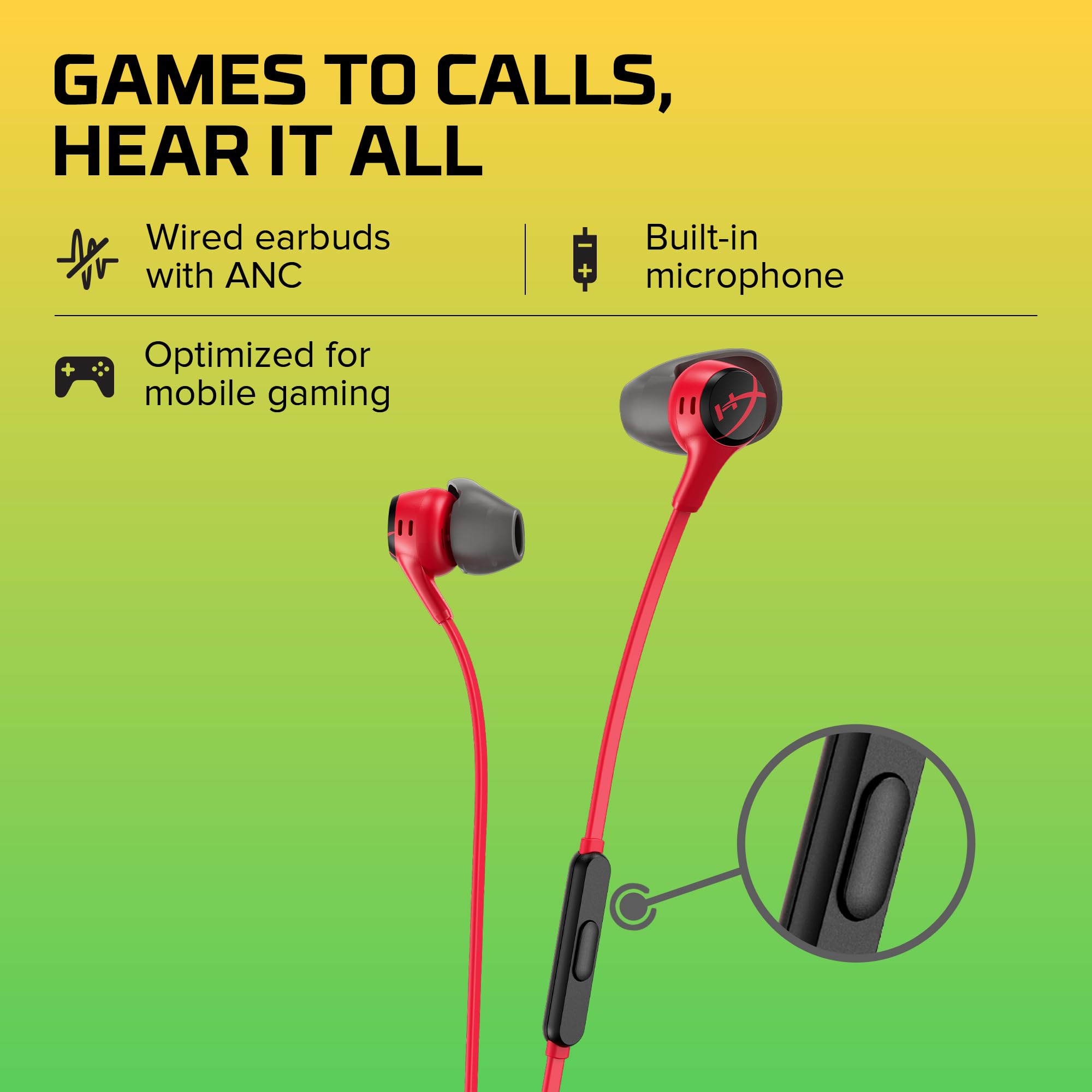 hyperx-cloud-earbuds-ii-wired-gaming-earbuds-with-14mm-drivers-4-eartips-hard-sh image 2