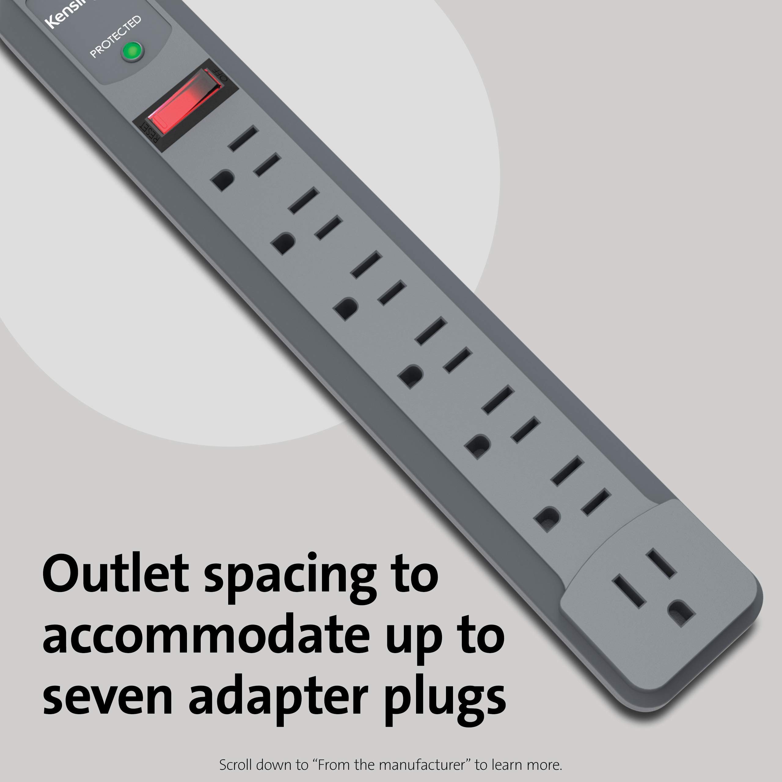 kensington-guardian-7-outlet-surge-protector-k38217na-540-joules-6ft-cord image 3