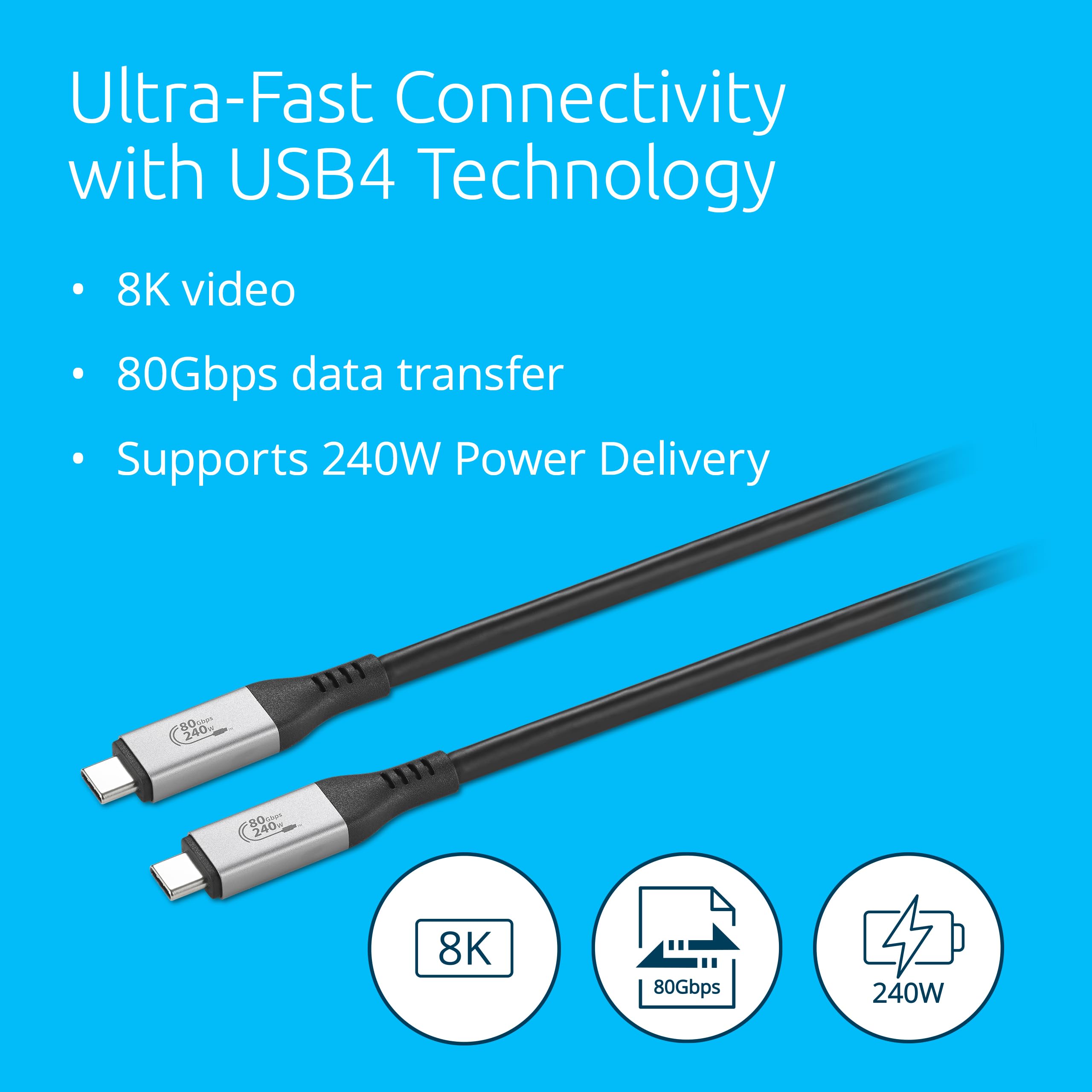 kensington-usb4-cable-1-5m-80gbps-8k-video-240w-power-delivery-k32301ww image 2