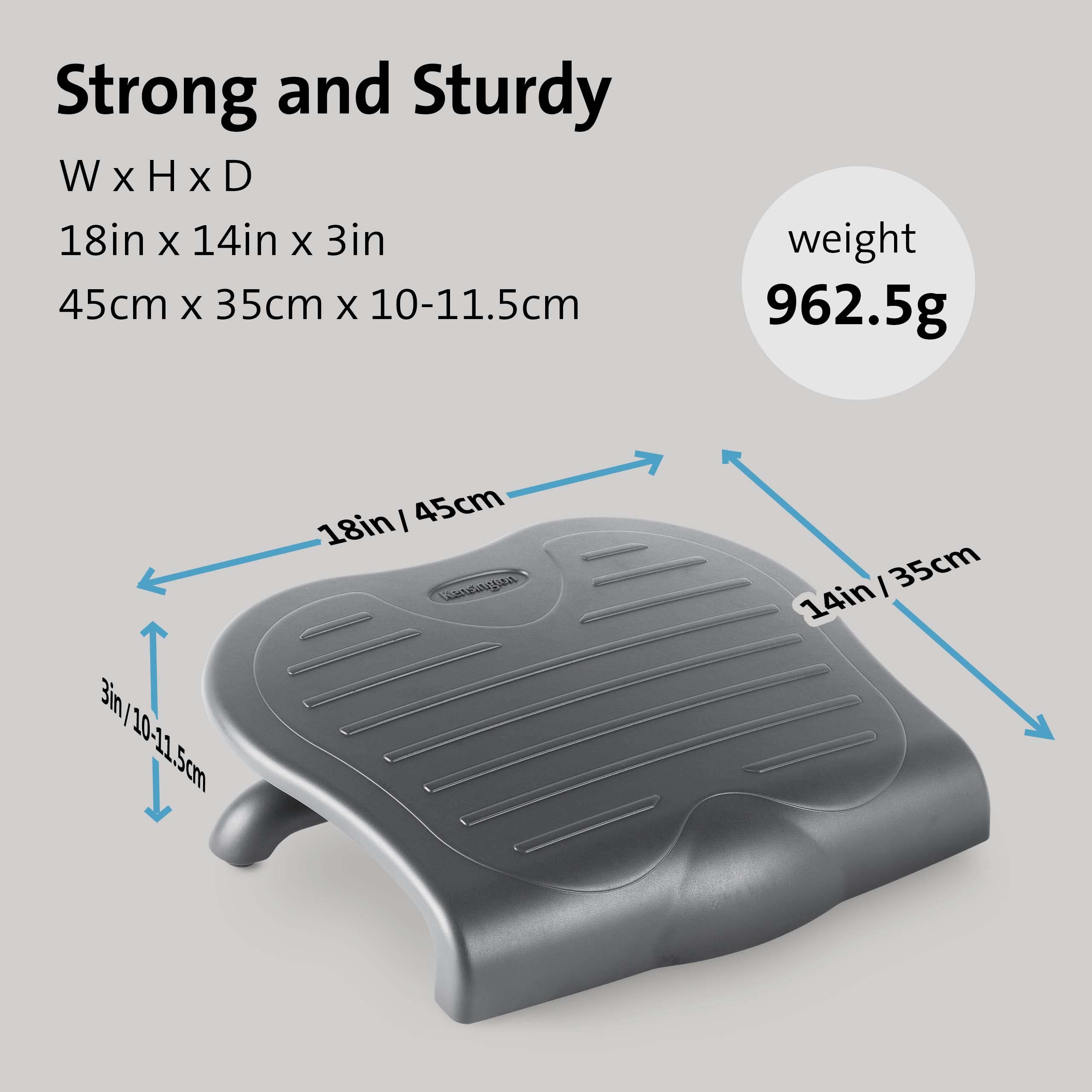 kensington-solesaver-adjustable-footrest-k56152us-gray-ergonomic-footrest-with-3 image 3