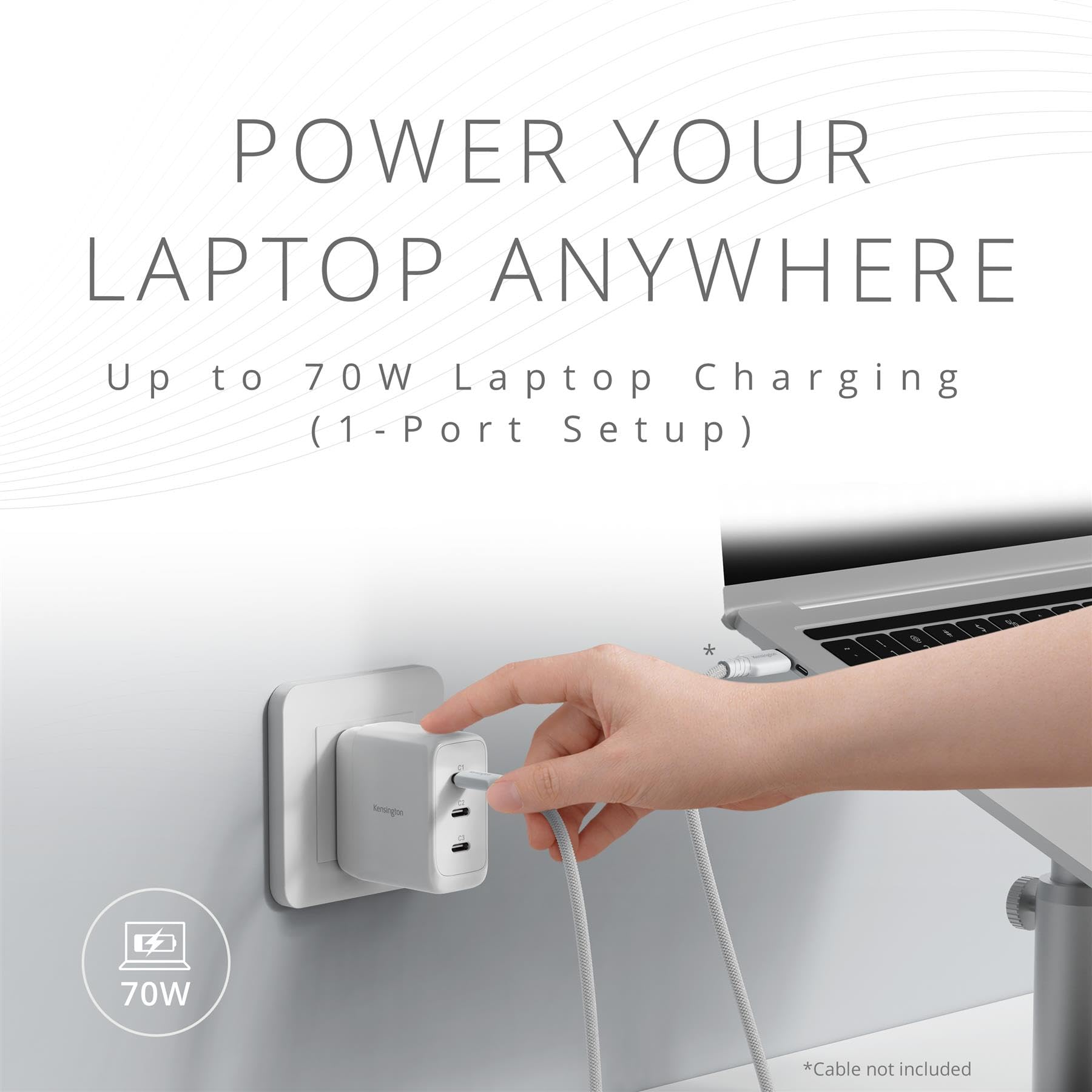 kensington-70w-usb-c-gan-power-adapter-3-port-fast-charger-with-power-delivery-f image 5