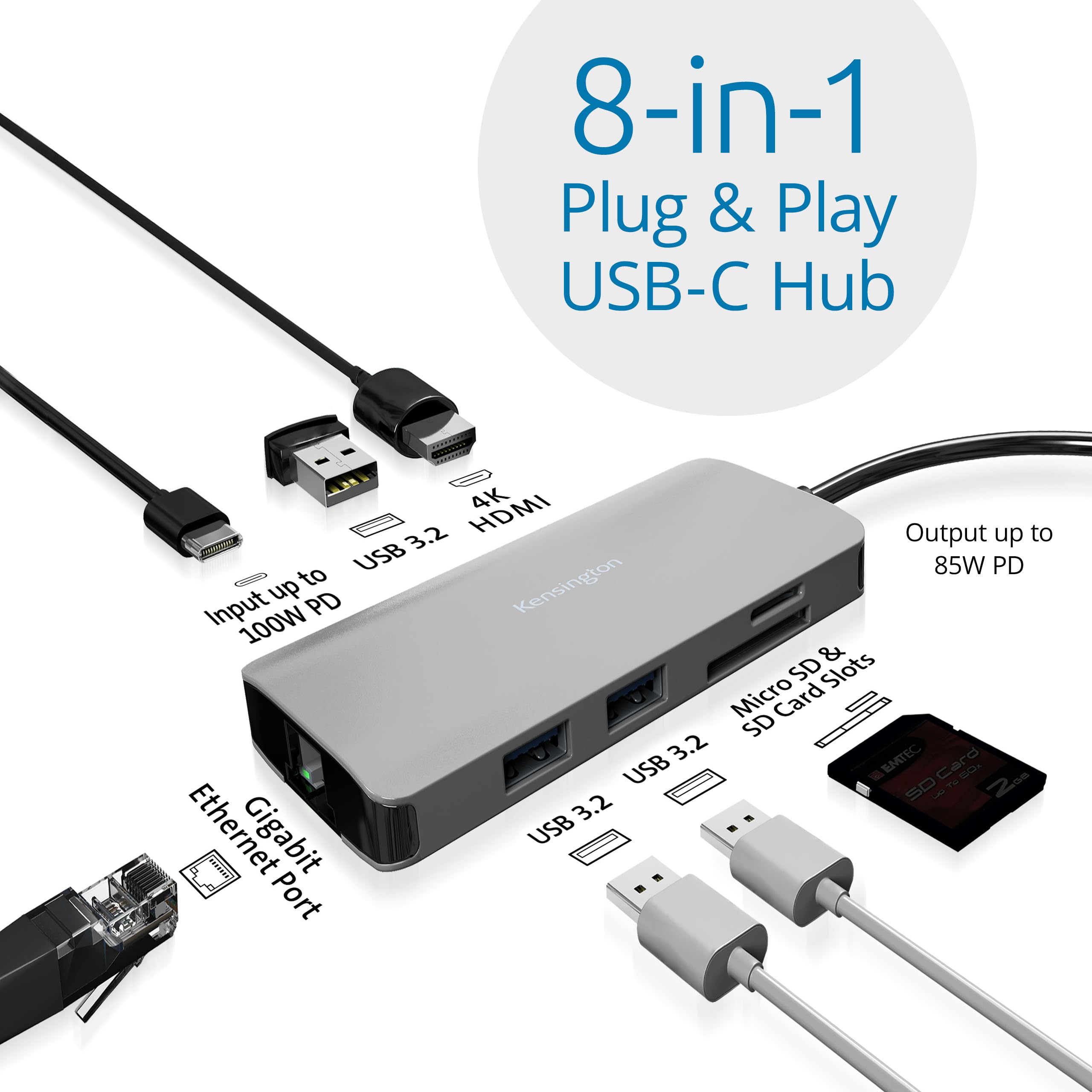 kensington-uh1400p-8-in-1-usb-c-hub-with-85w-power-delivery-4k-hdmi-ethernet-sd- image 3