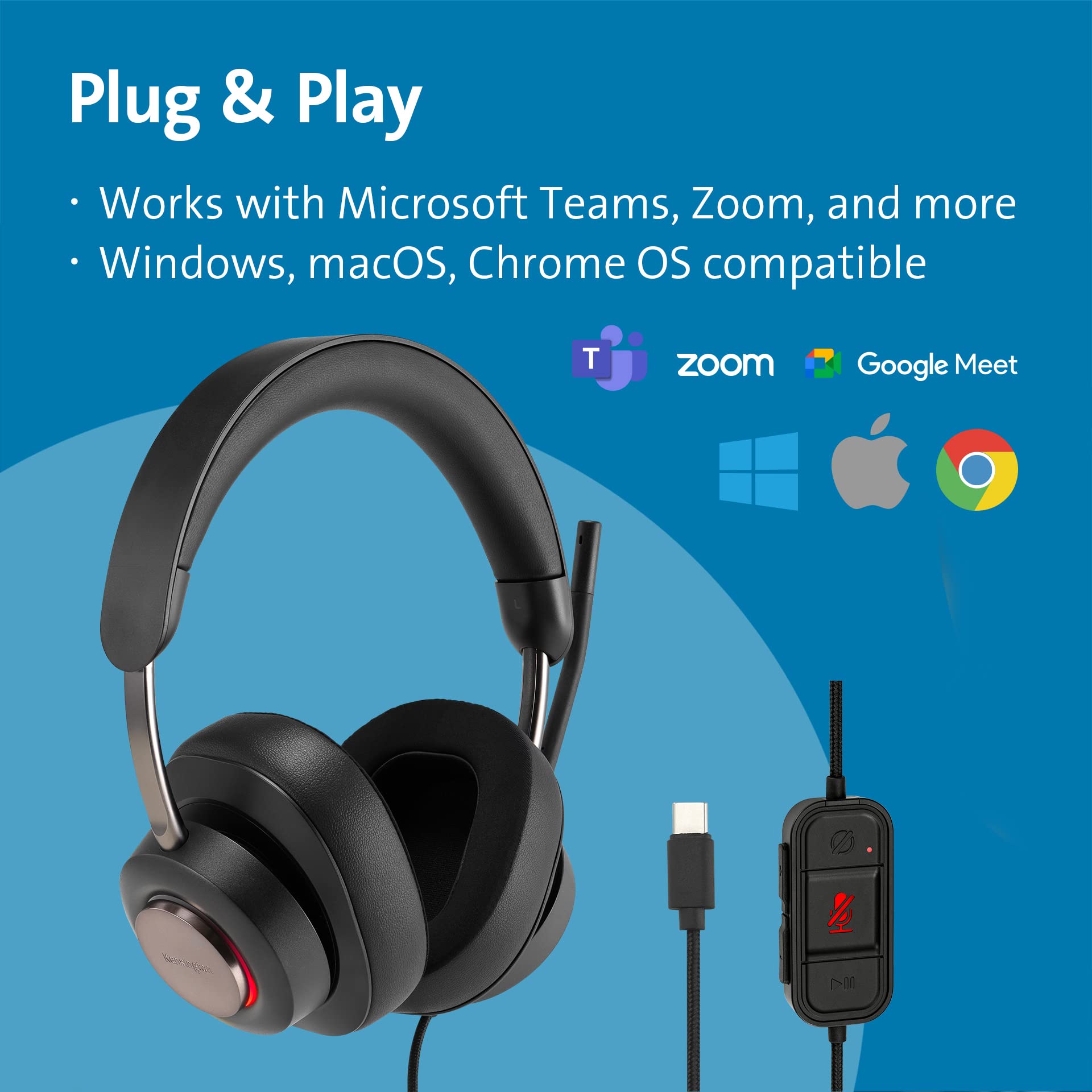 kensington-h2000-usb-c-over-ear-headset-k83451ww-noise-cancelling-enc-microphone image 2