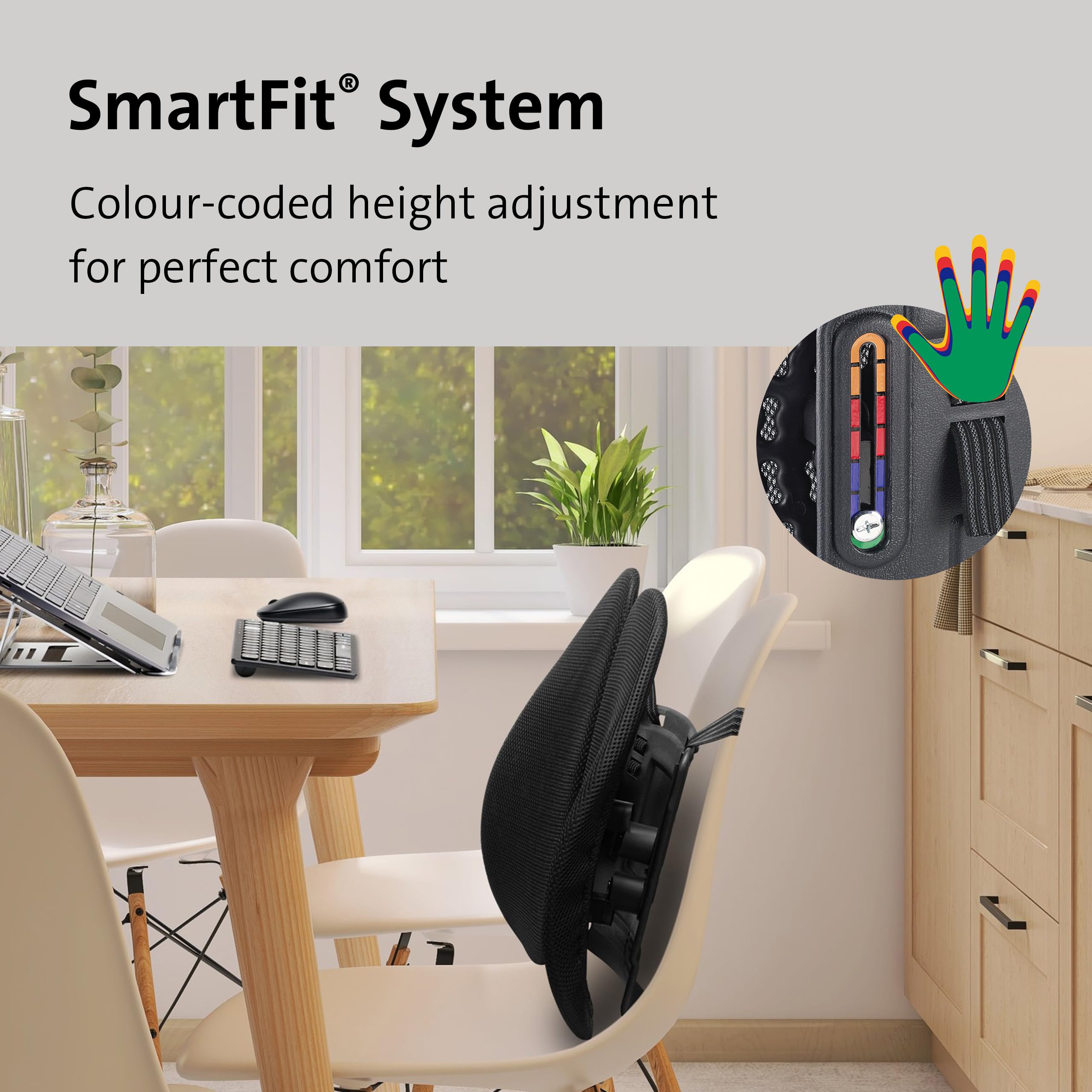 kensington-smartfit-conform-back-rest-k60412ww-adjustable-lumbar-support-with-pa image 2