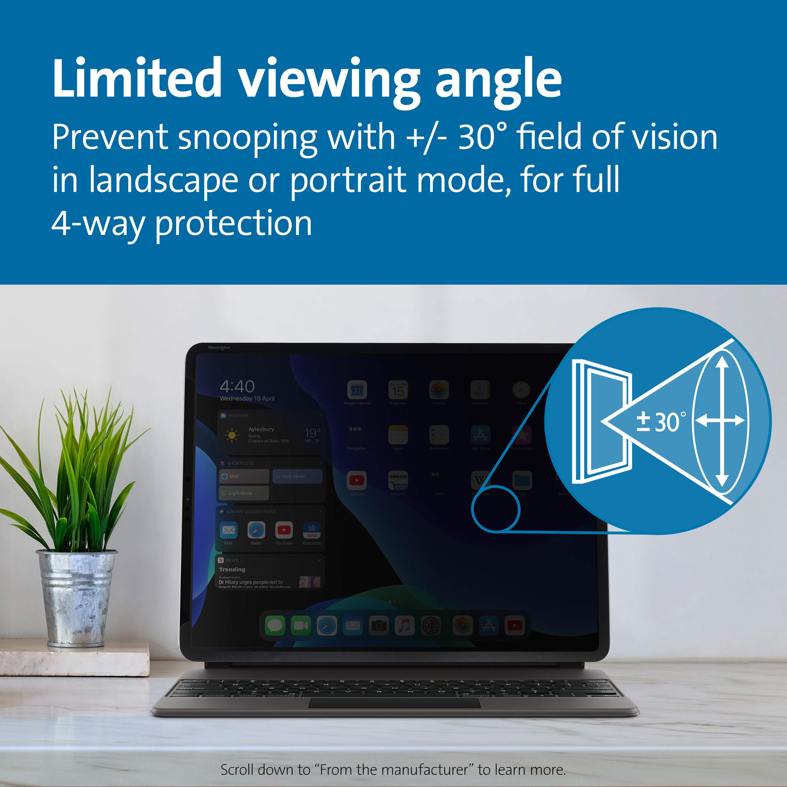 kensington-sa11-privacy-screen-for-ipad-pro-11-k50720ww image 5