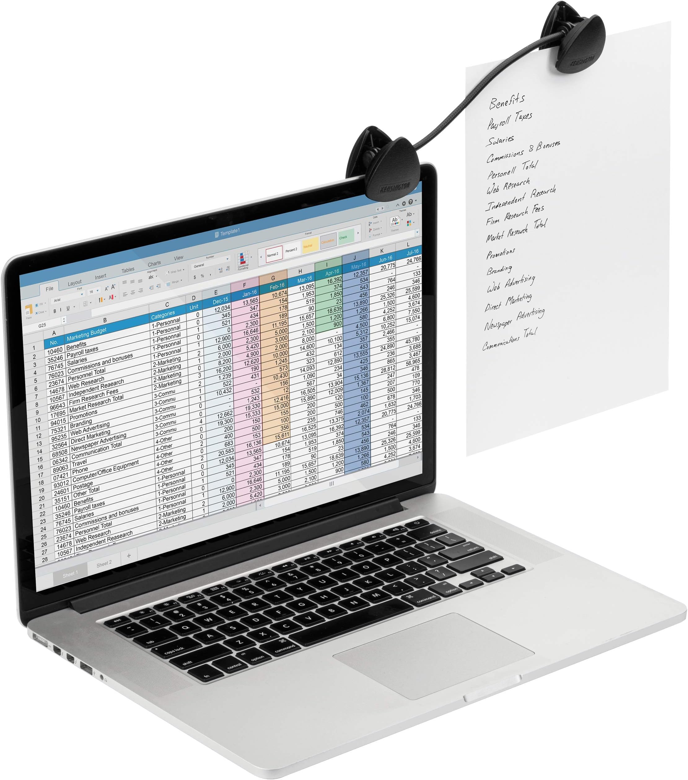 kensington-flexclip-document-holder-for-typing-compatible-with-laptops-and-monit image 8