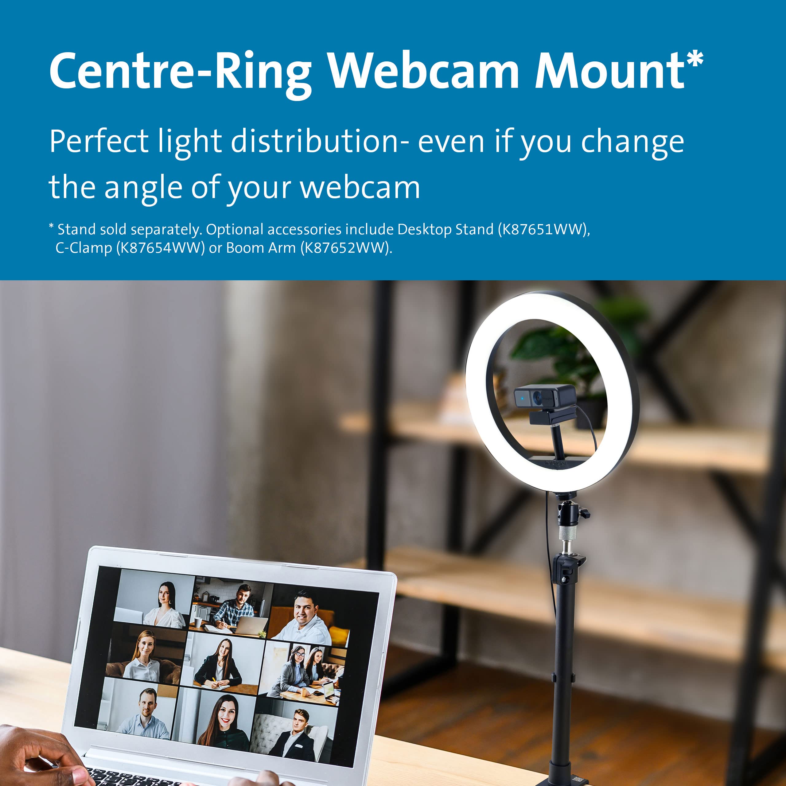 kensington-l1000-bicolor-ring-light-with-webcam-mount-k87653ww-960-lumens-usb-a- image 5