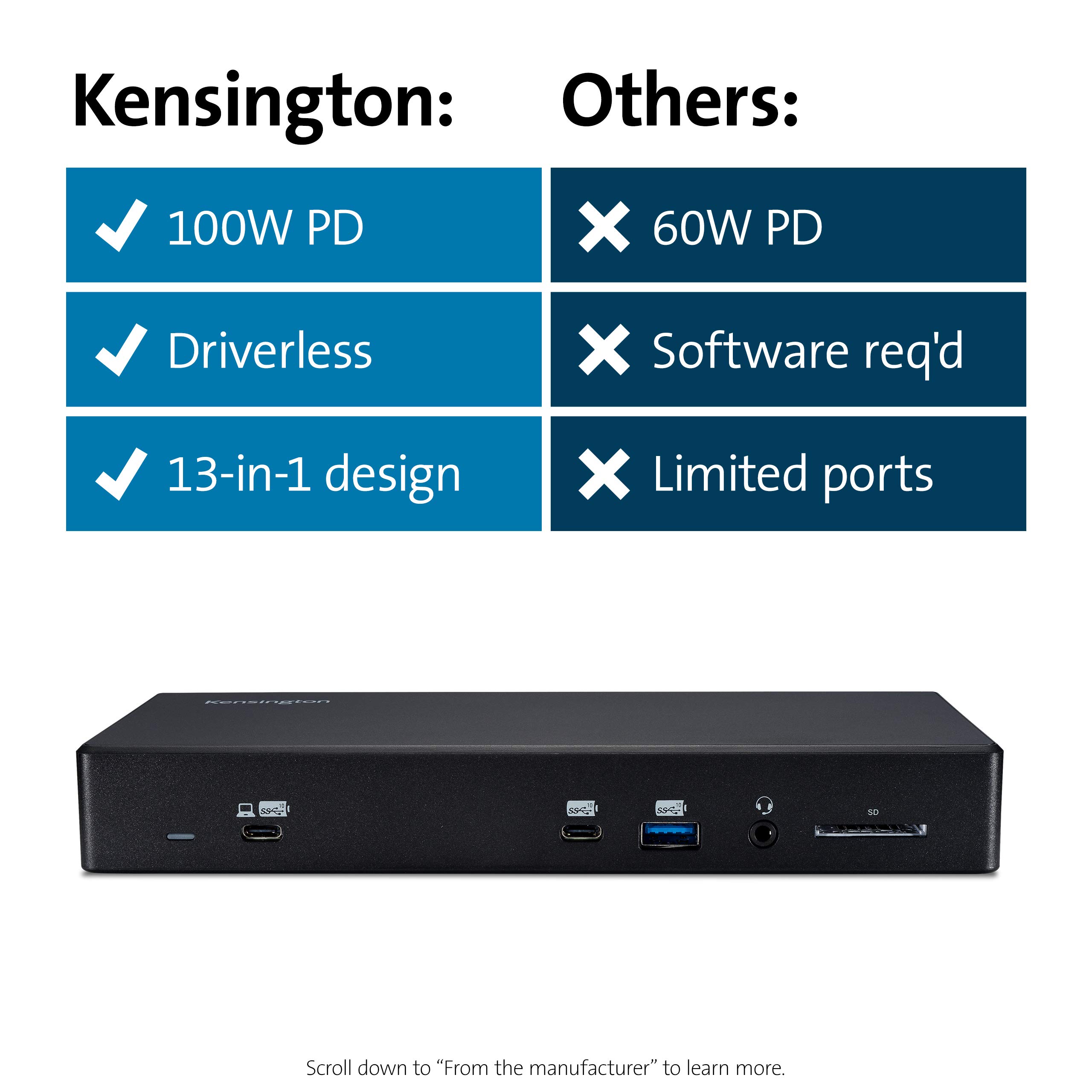 kensington-sd4850p-usb-c-docking-station-for-dell-hp-lenovo-surface-pixelbook-pi image 7