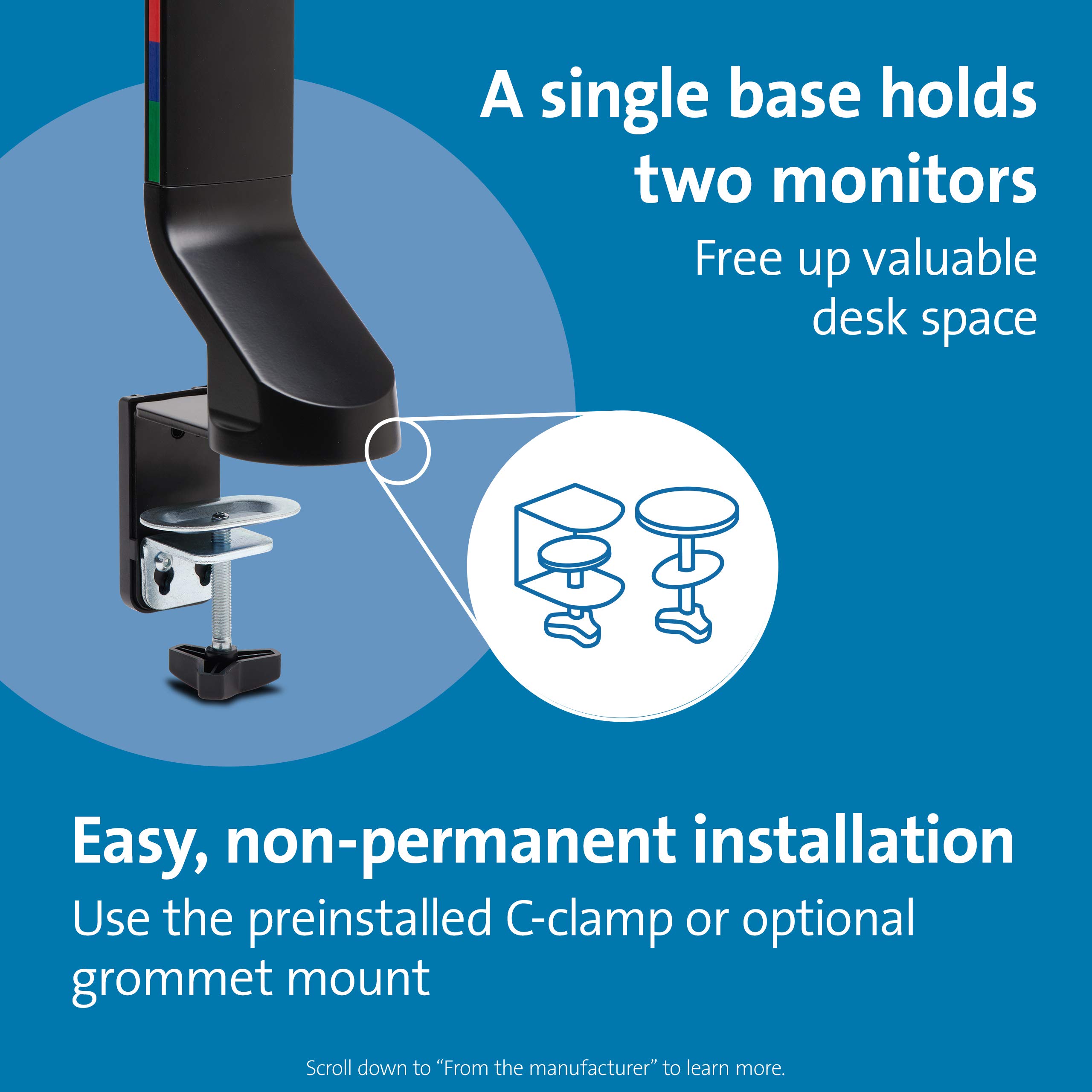 kensington-smartfit-space-saving-dual-monitor-arm-k55513ww-vesa-c-clamp-mount-fo image 5
