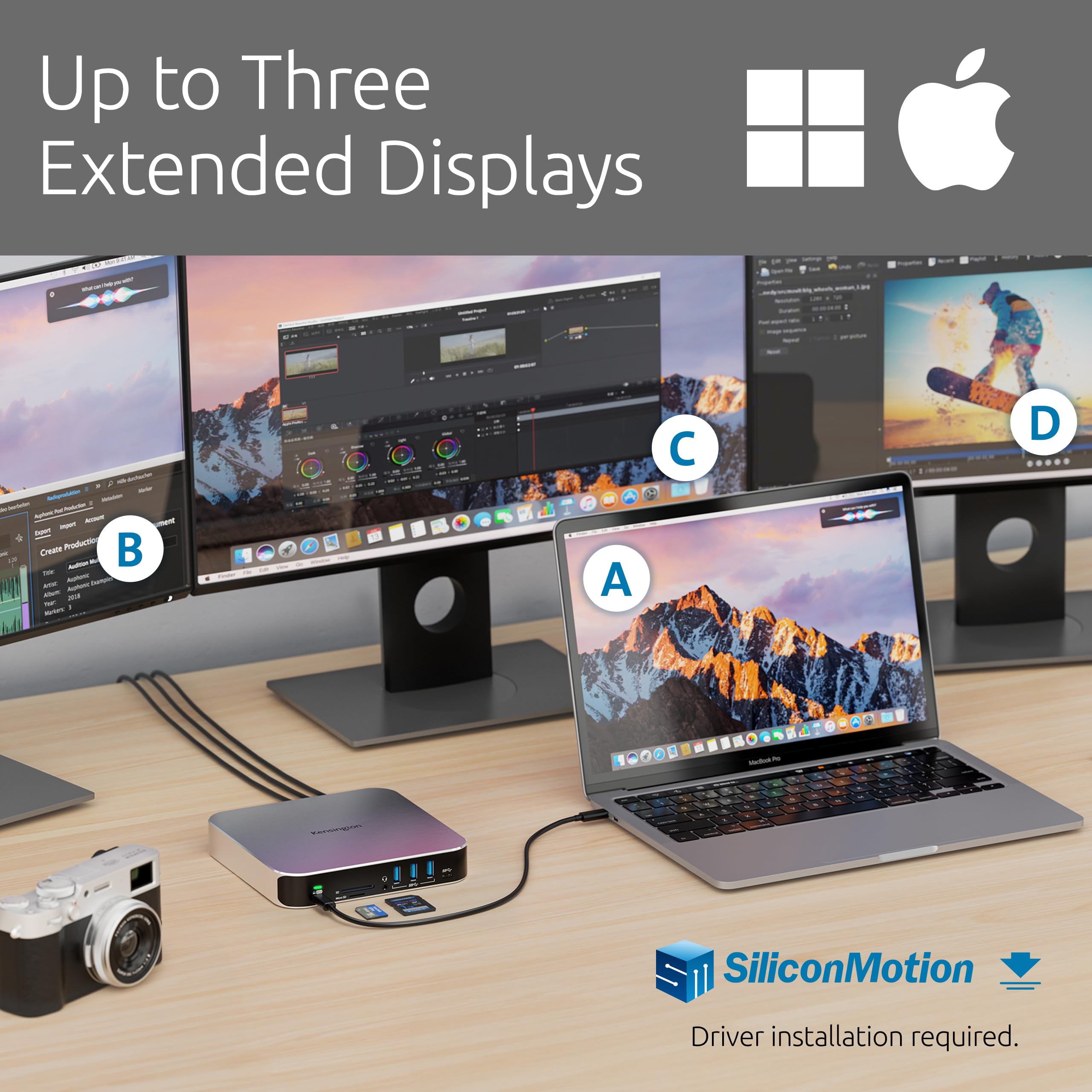 kensington-ad220s3-usb-c-triple-video-mobile-dock-85w-pd-triple-display-for-macb image 3