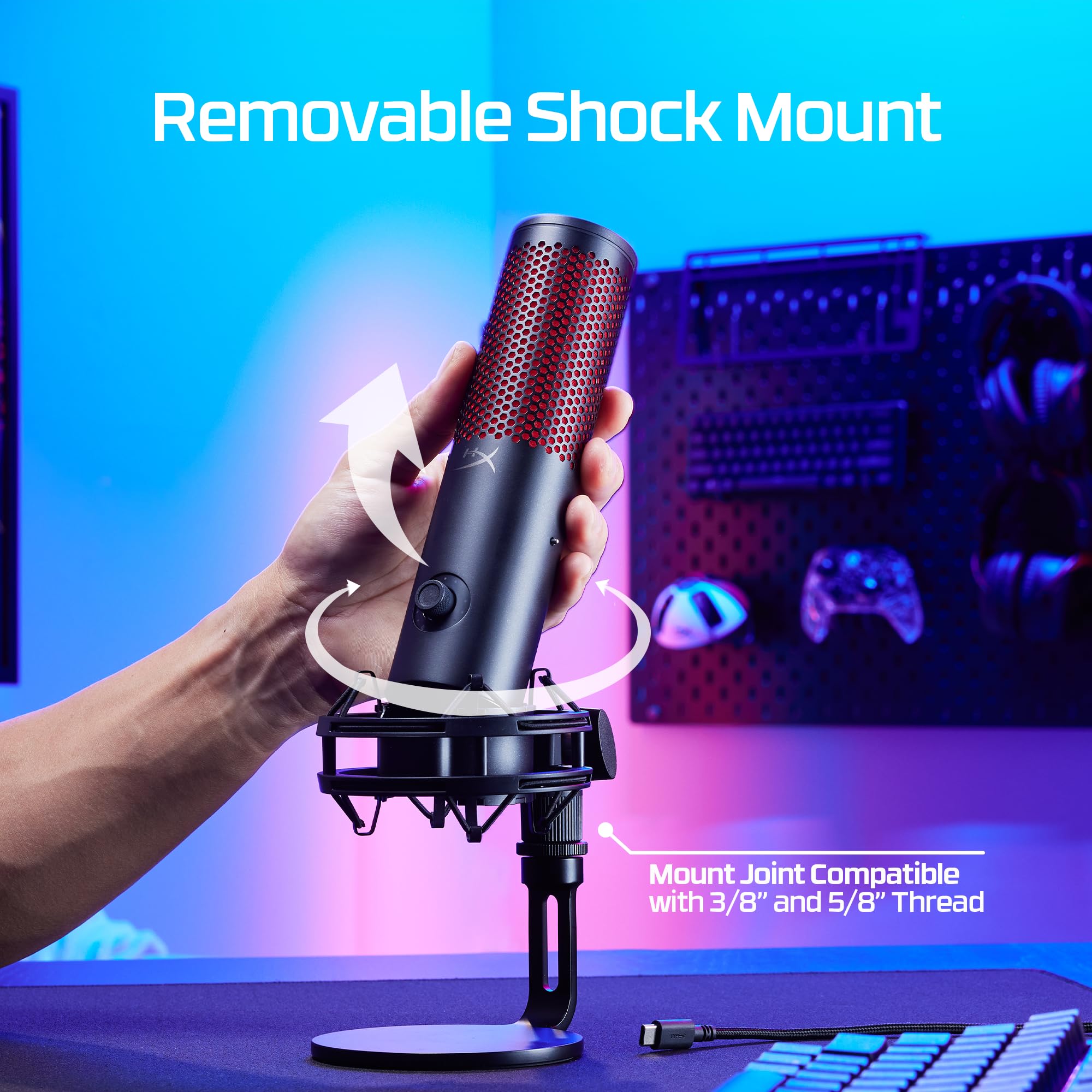 hyperx-quadcast-2-usb-microphone-premium-aluminum-condenser-mic-with-tap-to-mute image 6