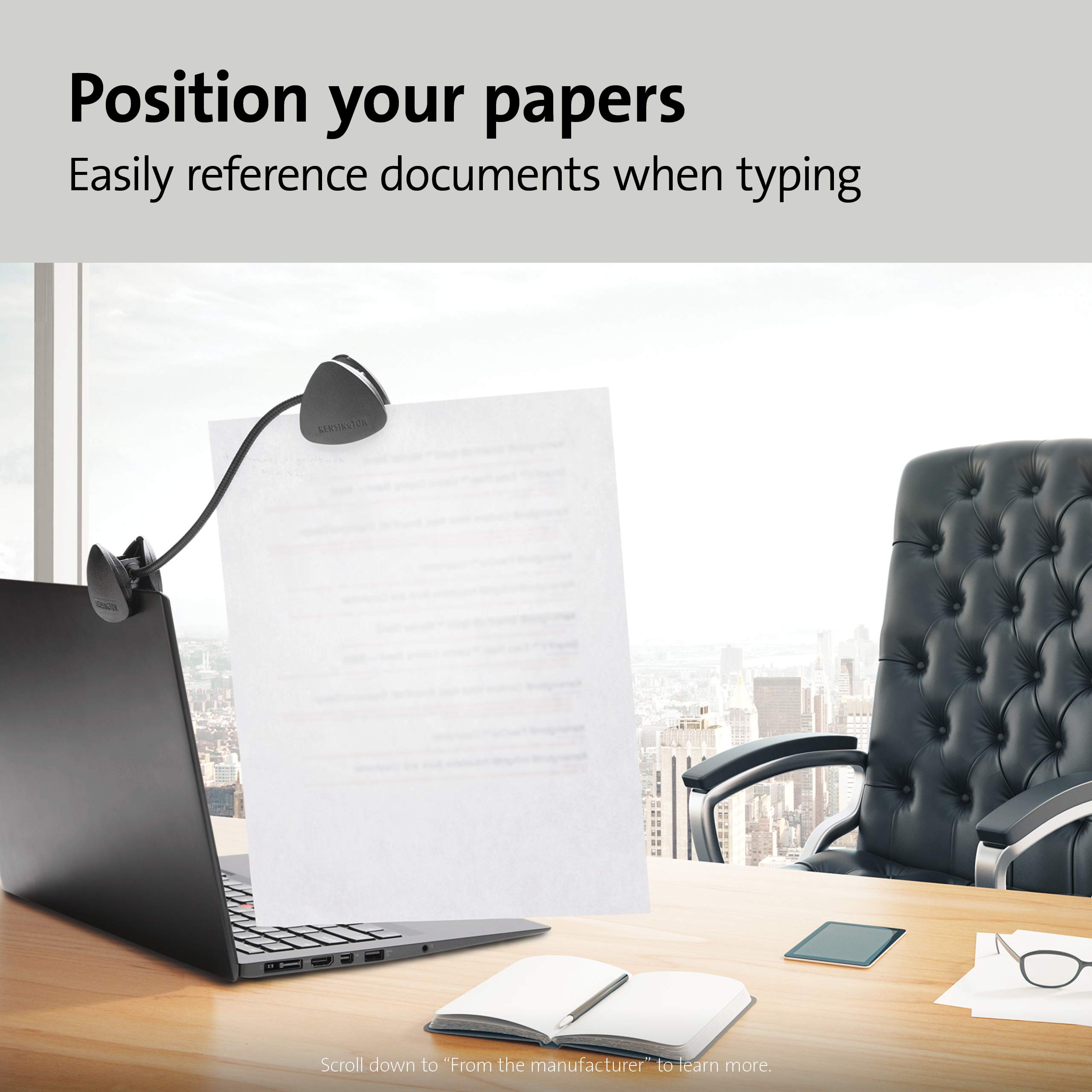kensington-flexclip-document-holder-for-typing-compatible-with-laptops-and-monit image 3