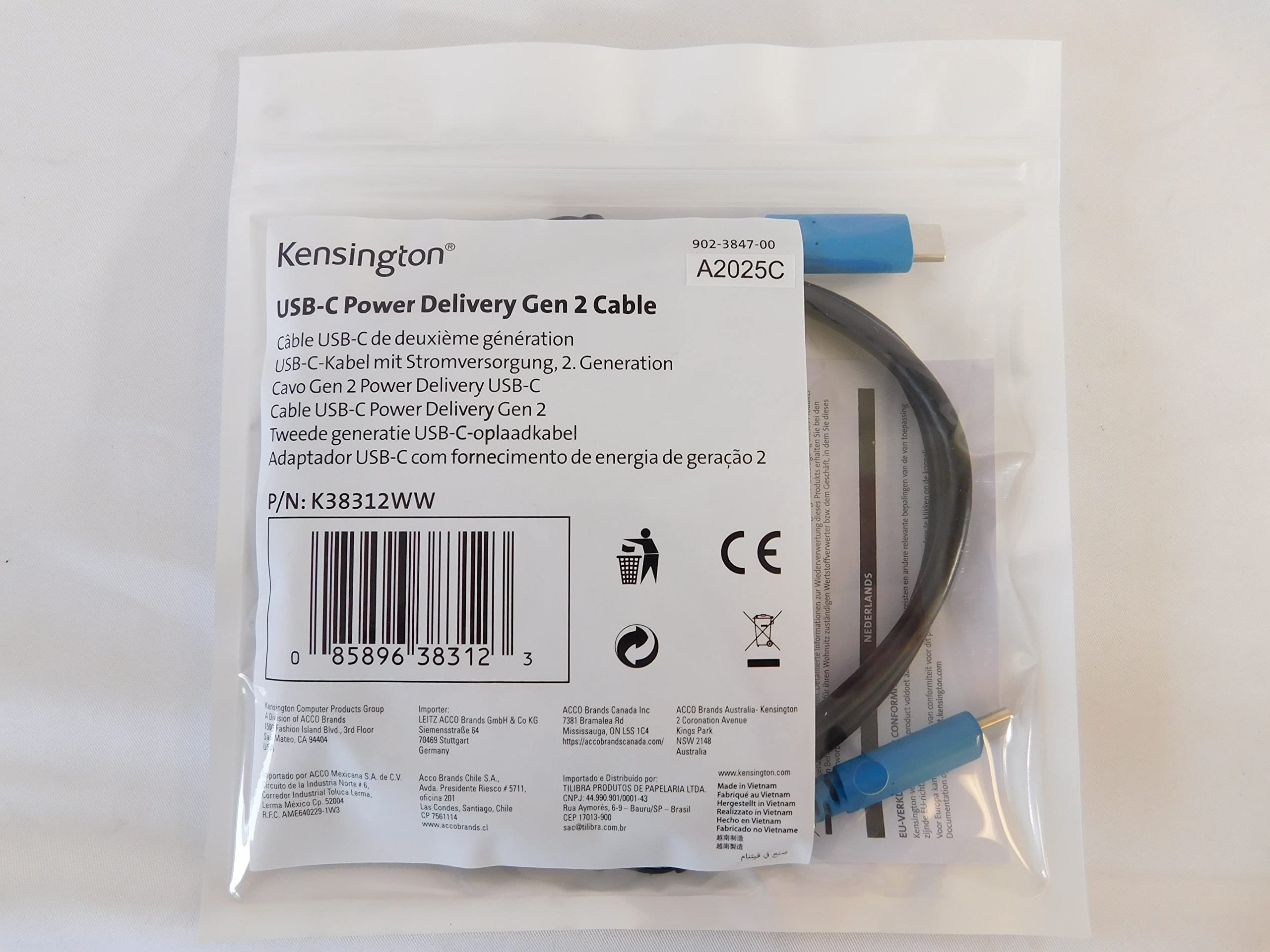 kensington-usb-c-3-2-gen2-cable-with-usb-a-adapter-100w-power-delivery-1-meter-k image 3