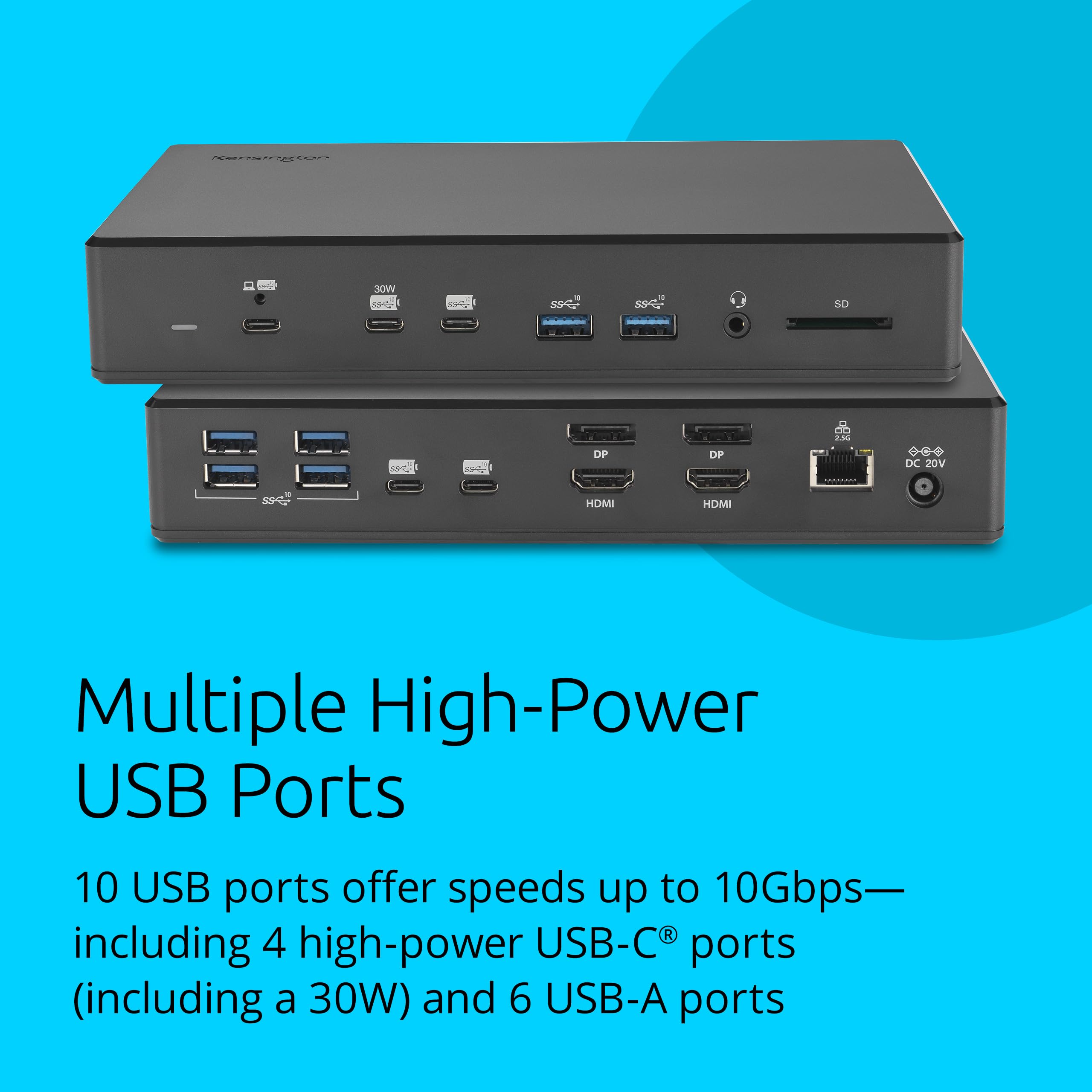 kensington-sd4880p-usb-c-4k-quad-monitor-docking-station-with-10x-usb-ports-2-5g image 5