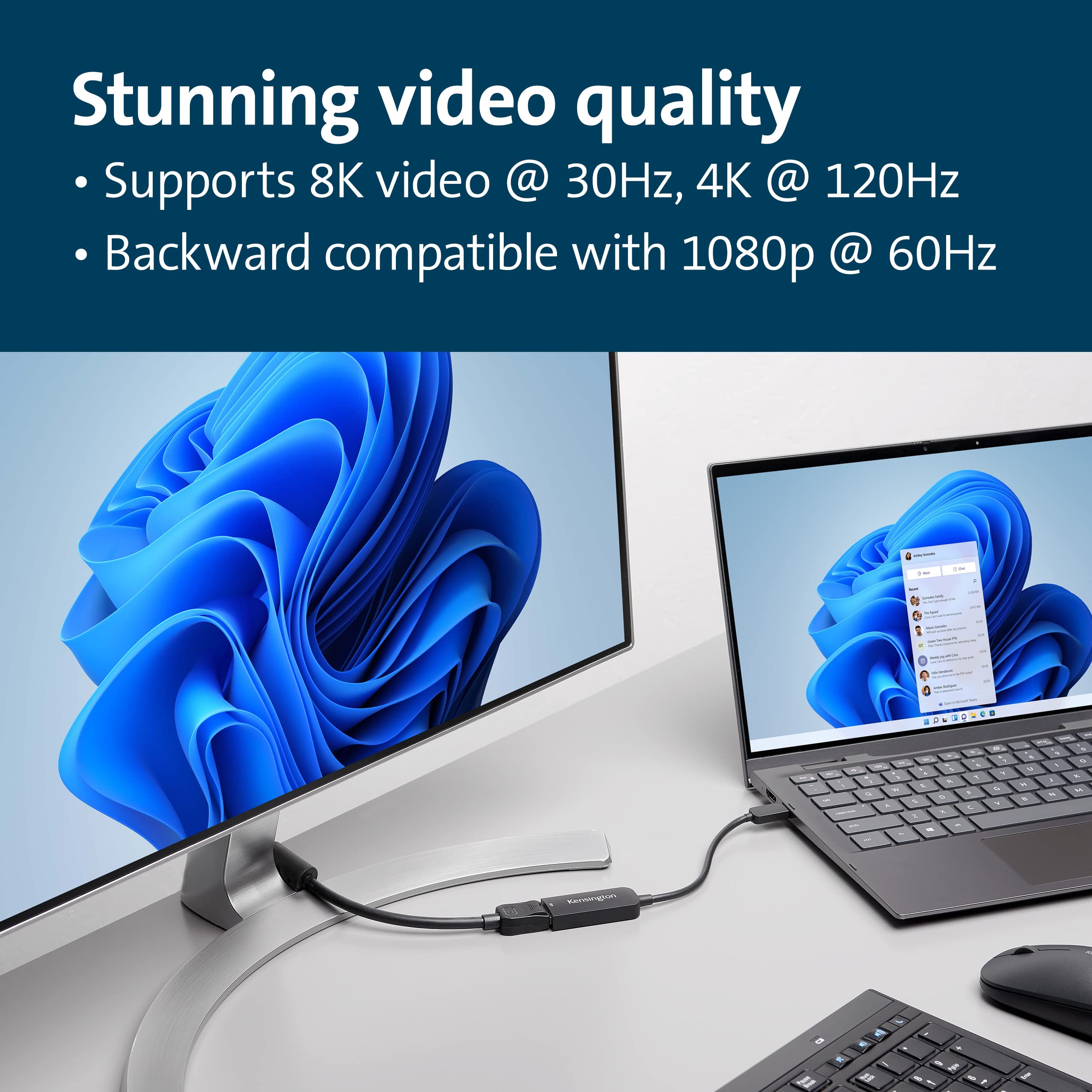 kensington-cv5000dp-usb-c-to-displayport-1-4-adapter-for-4k-8k-video-thunderbolt image 2