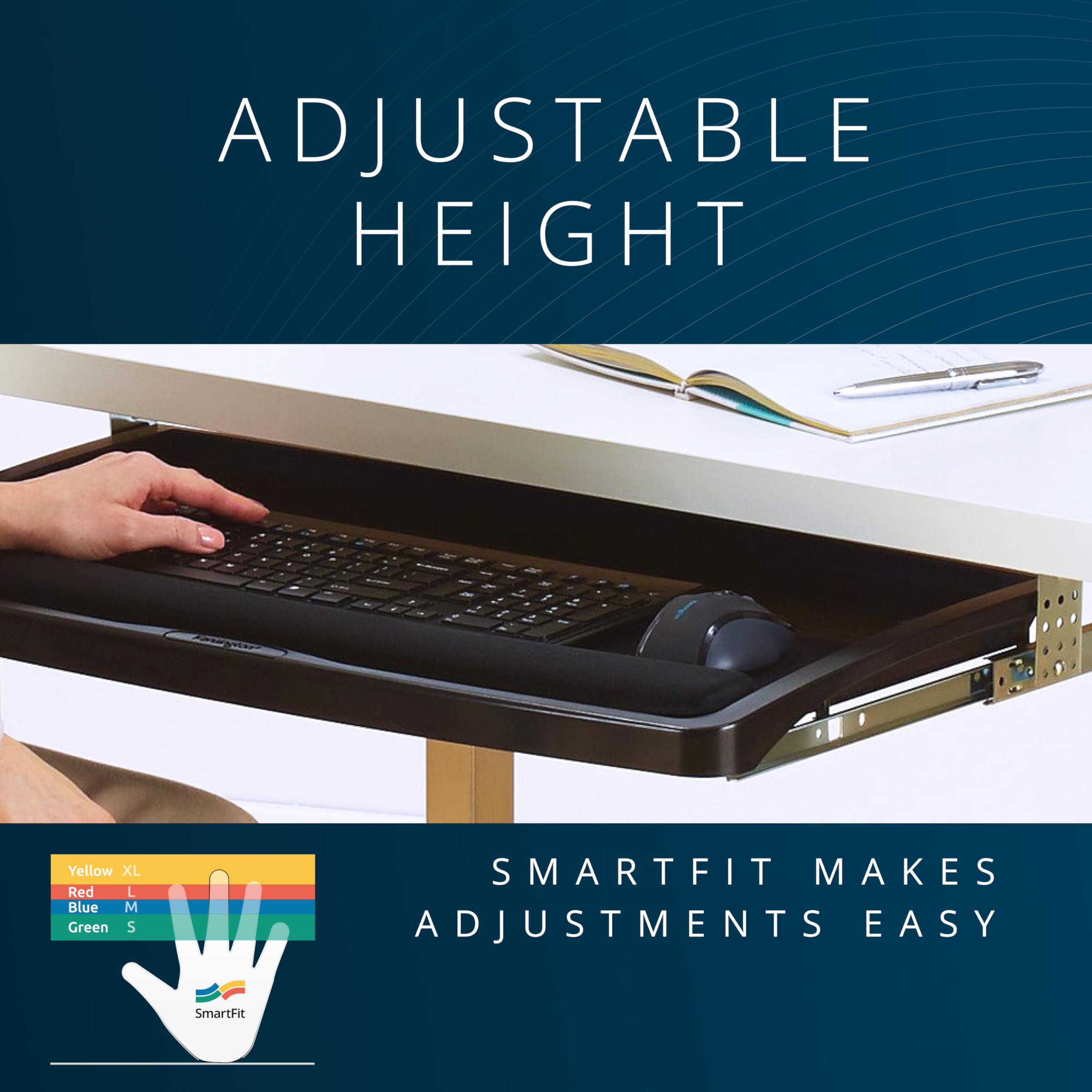 kensington-smartfit-ergonomic-slide-out-keyboard-tray-with-cable-management-unde image 3