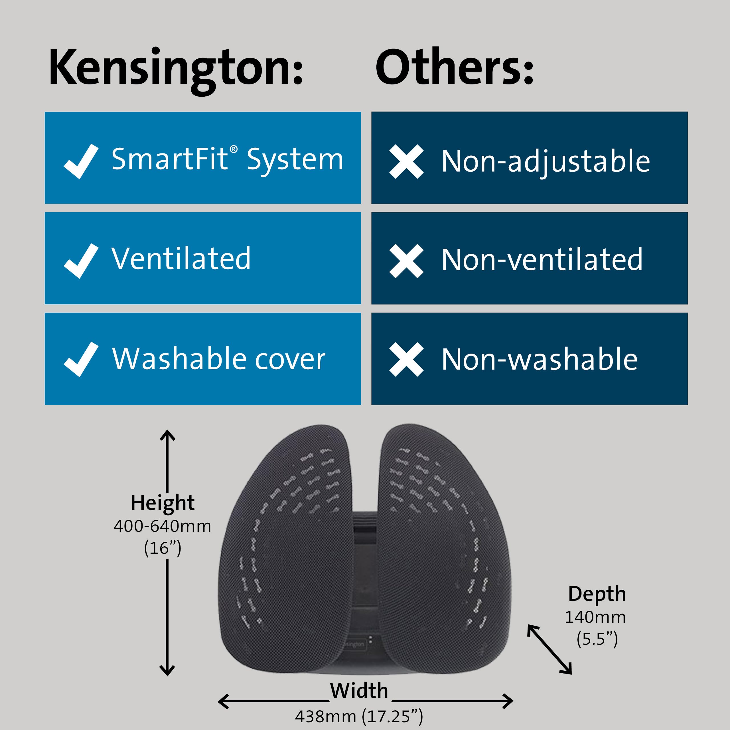 kensington-smartfit-conform-back-rest-k60412ww-adjustable-lumbar-support-with-pa image 8