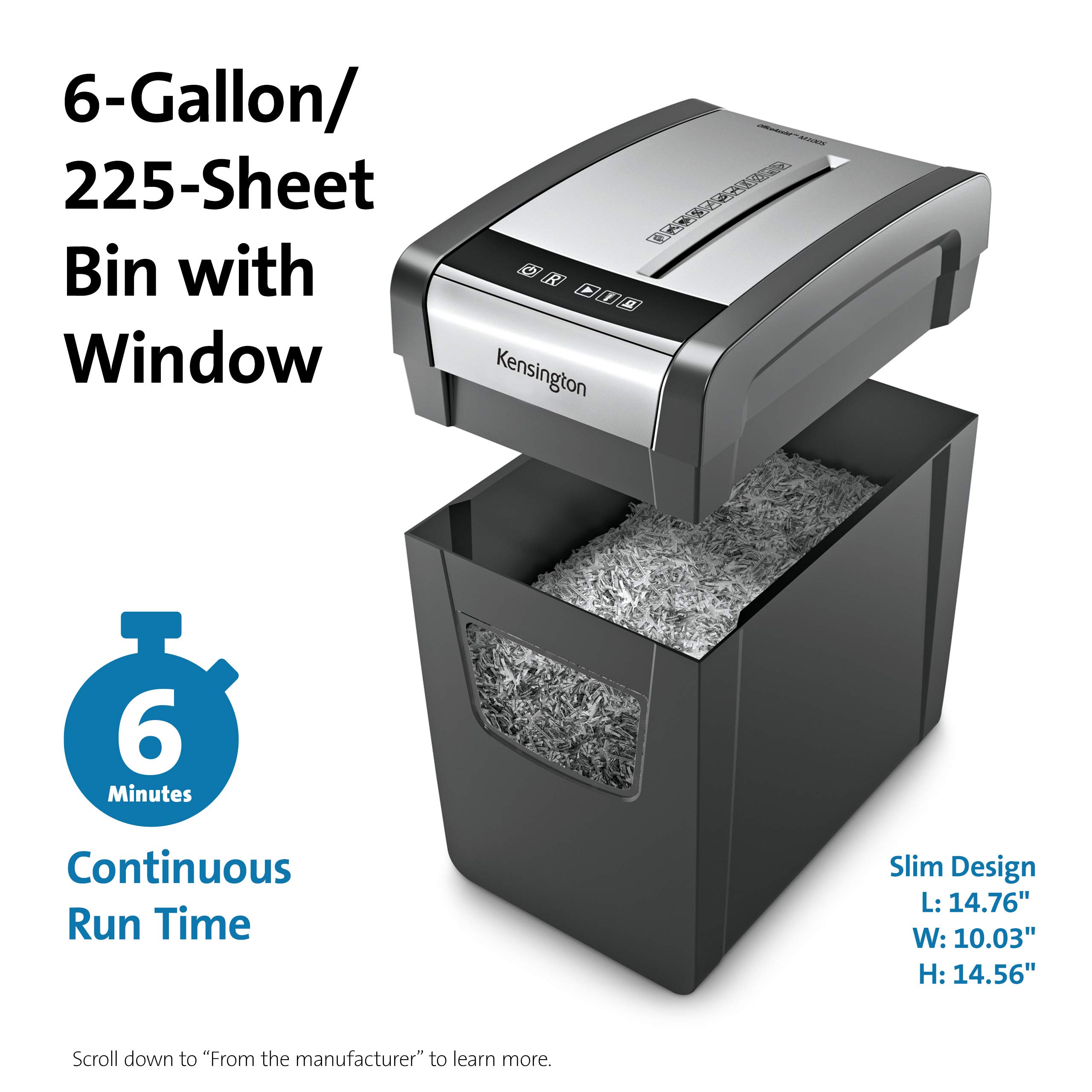 kensington-m100s-crosscut-shredder-k52076am-anti-jam-10-sheet-6-gallon-bin image 5