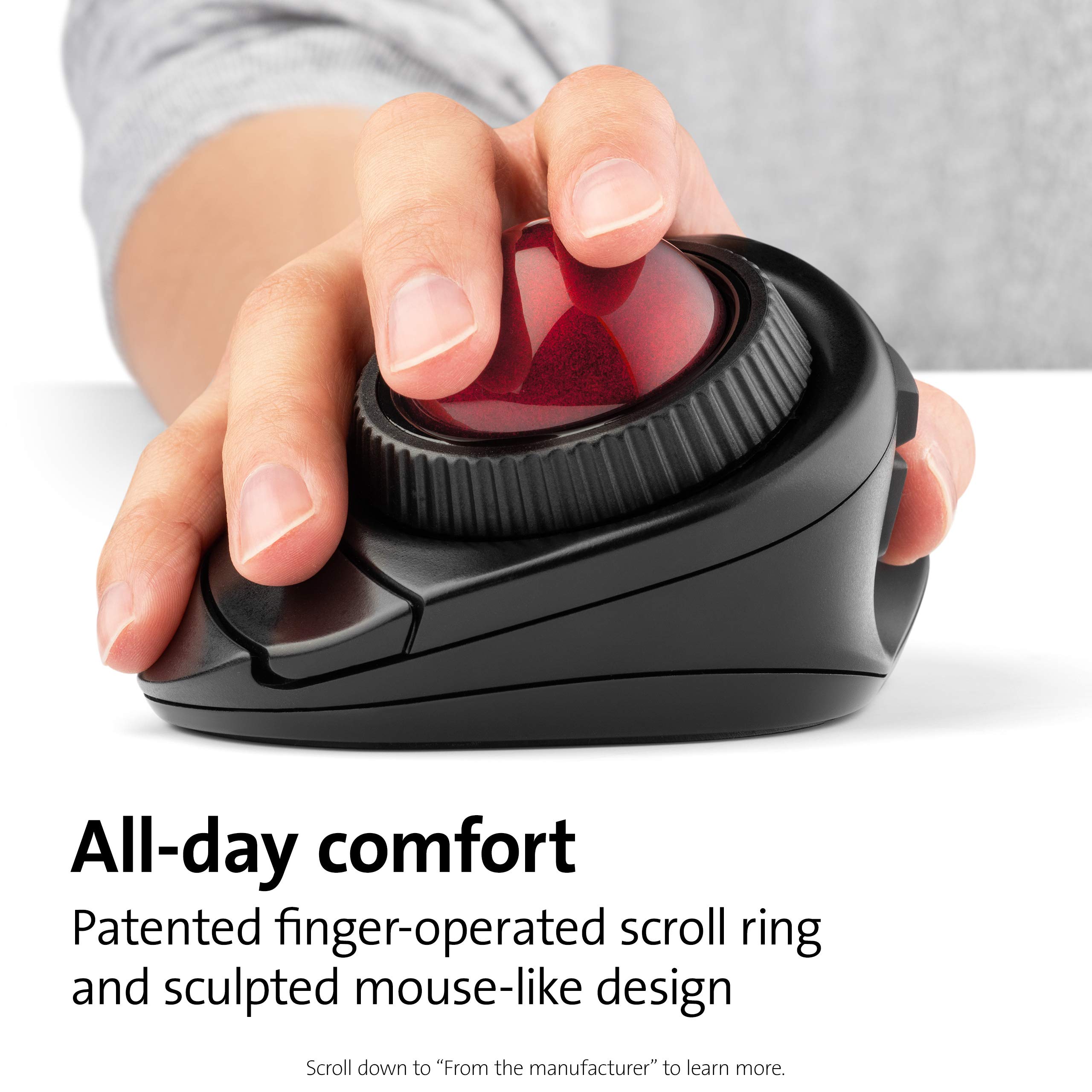 kensington-orbit-fusion-wireless-trackball-k72363ww-ergonomic-40mm-finger-operat image 3