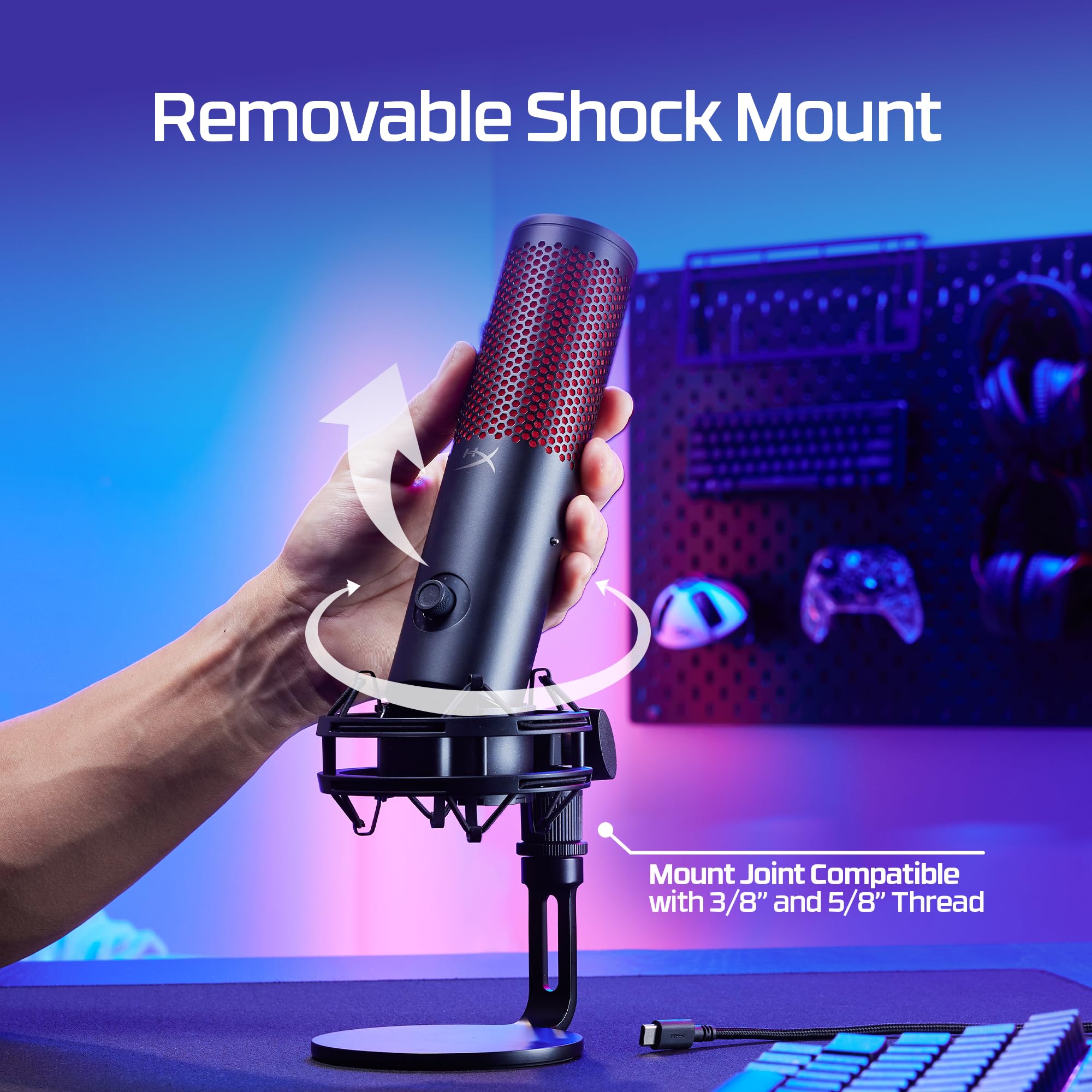 hyperx-quadcast-2-frost-usb-microphone-gaming-streaming-podcasting-with-shock-mo image 8
