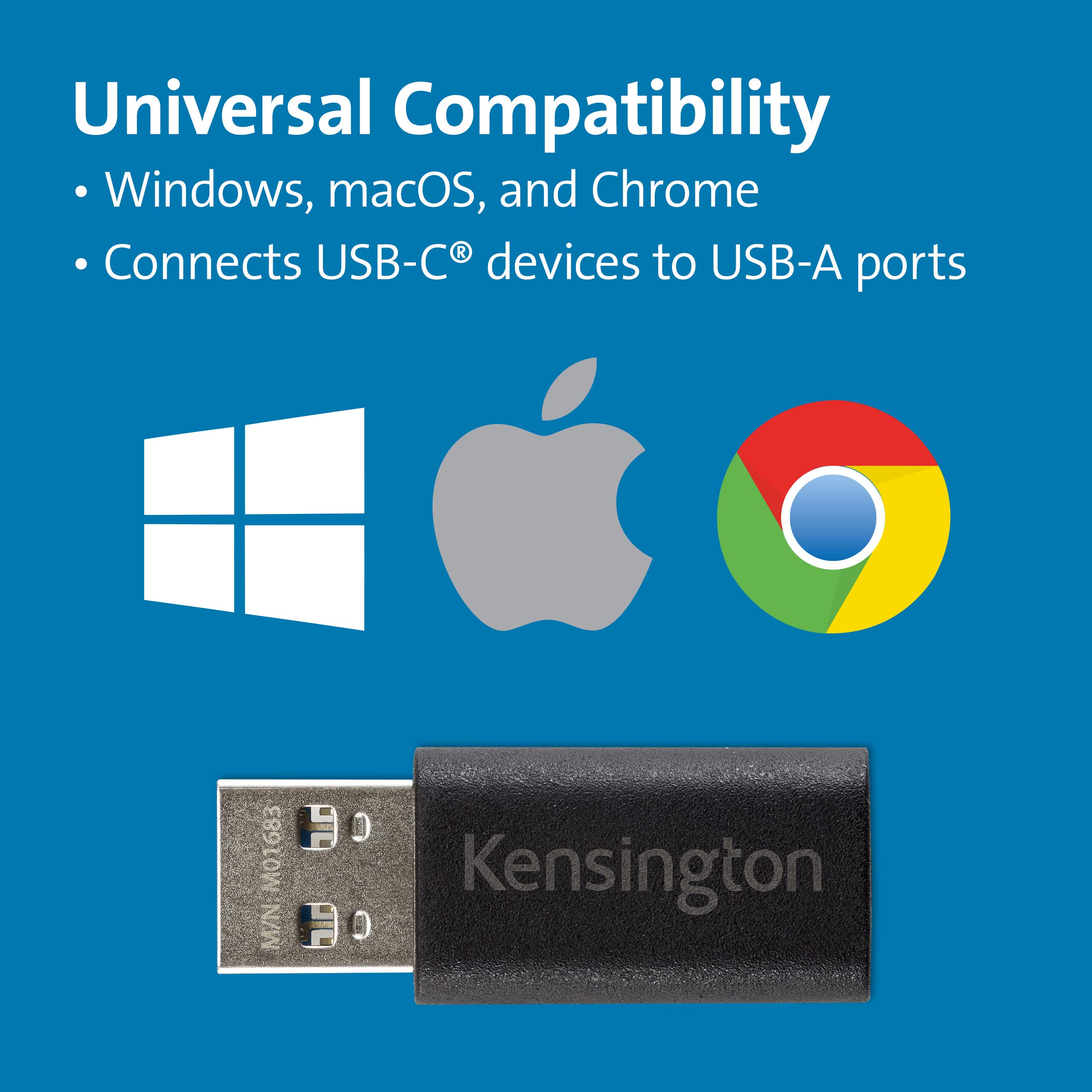 kensington-ca1020-usb-a-to-usb-c-adapter-usb-c-female-to-usb-a-male-converter-k3 image 2