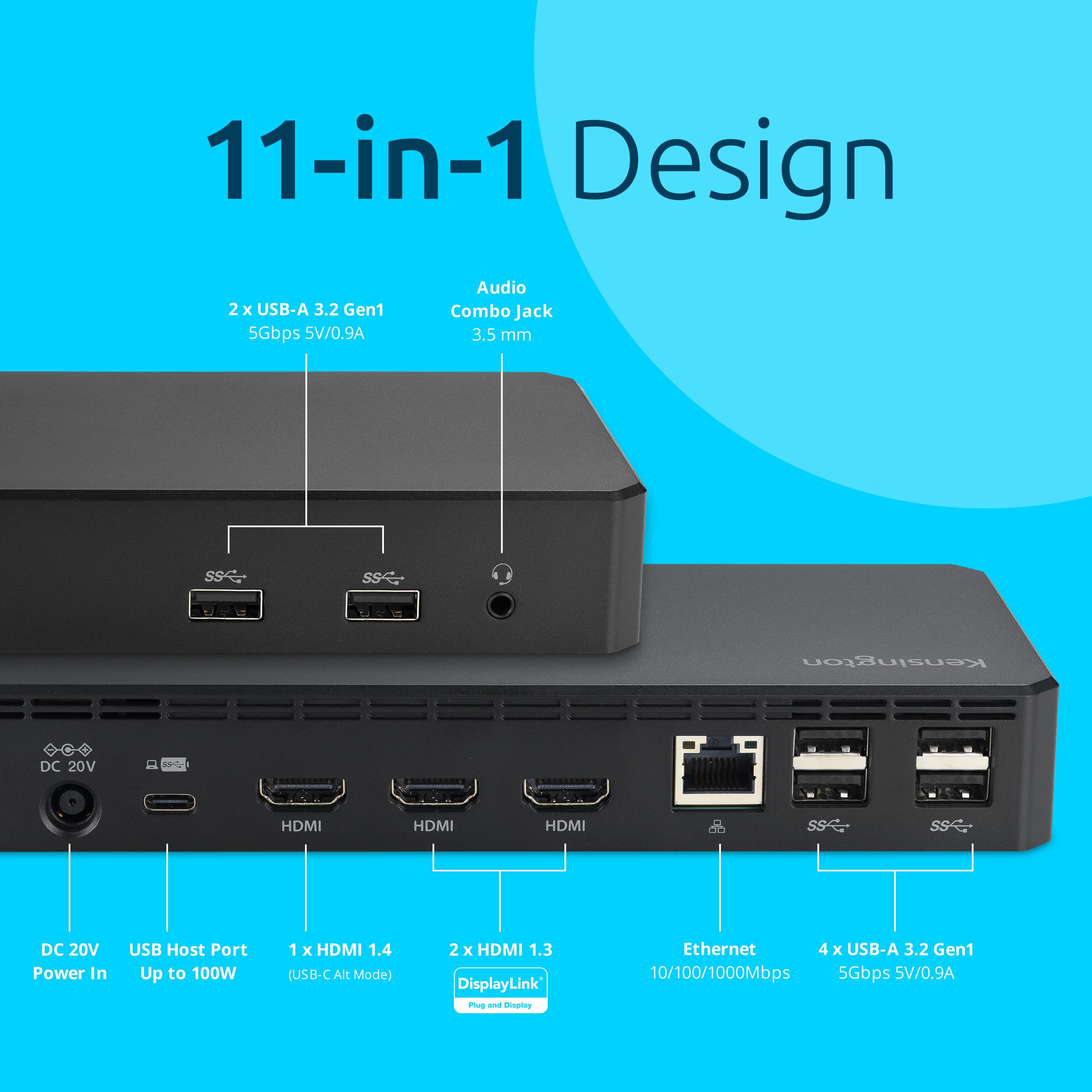kensington-sd4760p-11-in-1-usb-c-docking-station-triple-monitor-displaylink-100w image 3