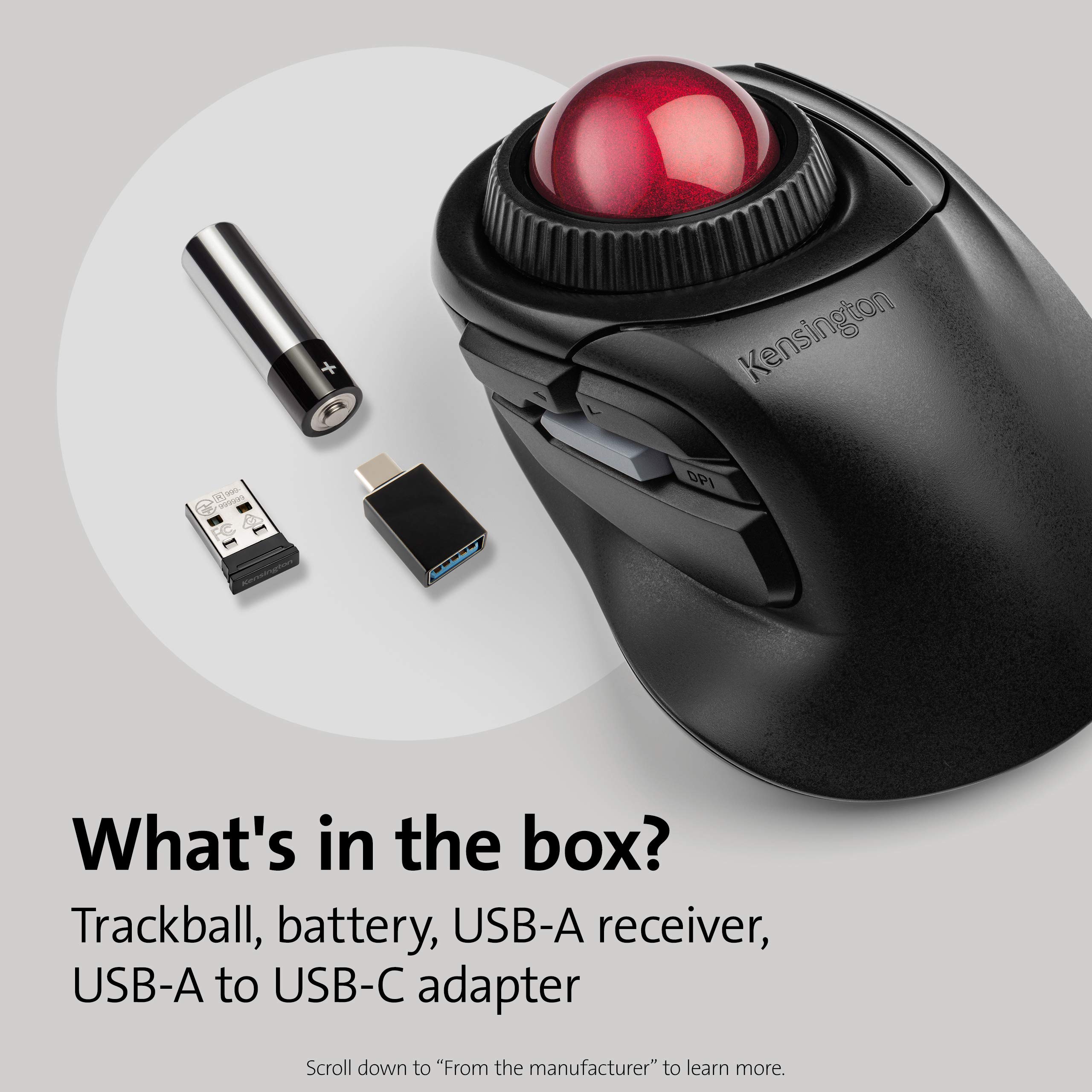 kensington-orbit-fusion-wireless-trackball-k72363ww-ergonomic-40mm-finger-operat image 5