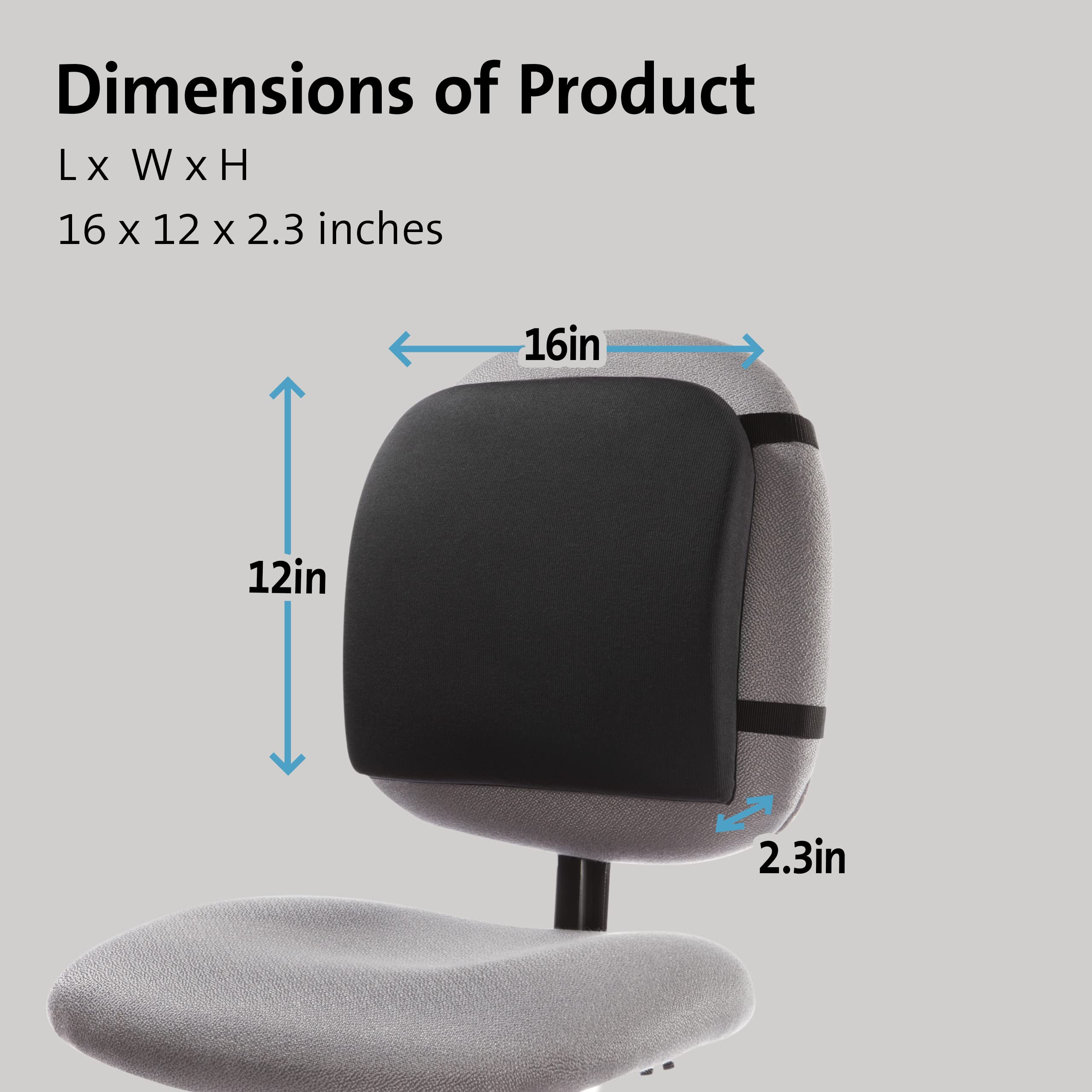 kensington-memory-foam-backrest-16-x-12-x-16-black image 6