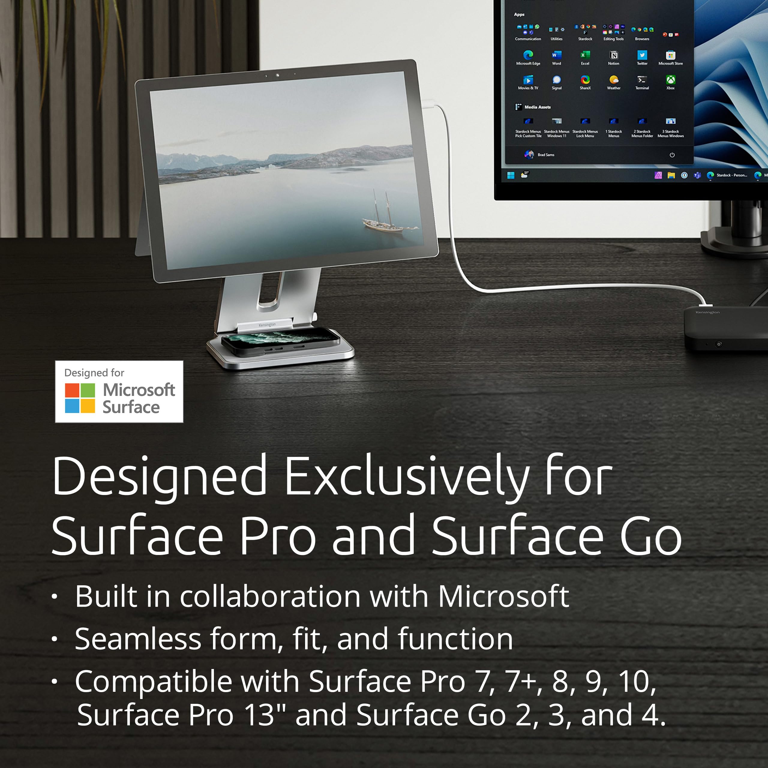 kensington-elevated-stand-for-surface-pro-and-surface-go-silver-k58277ww image 2