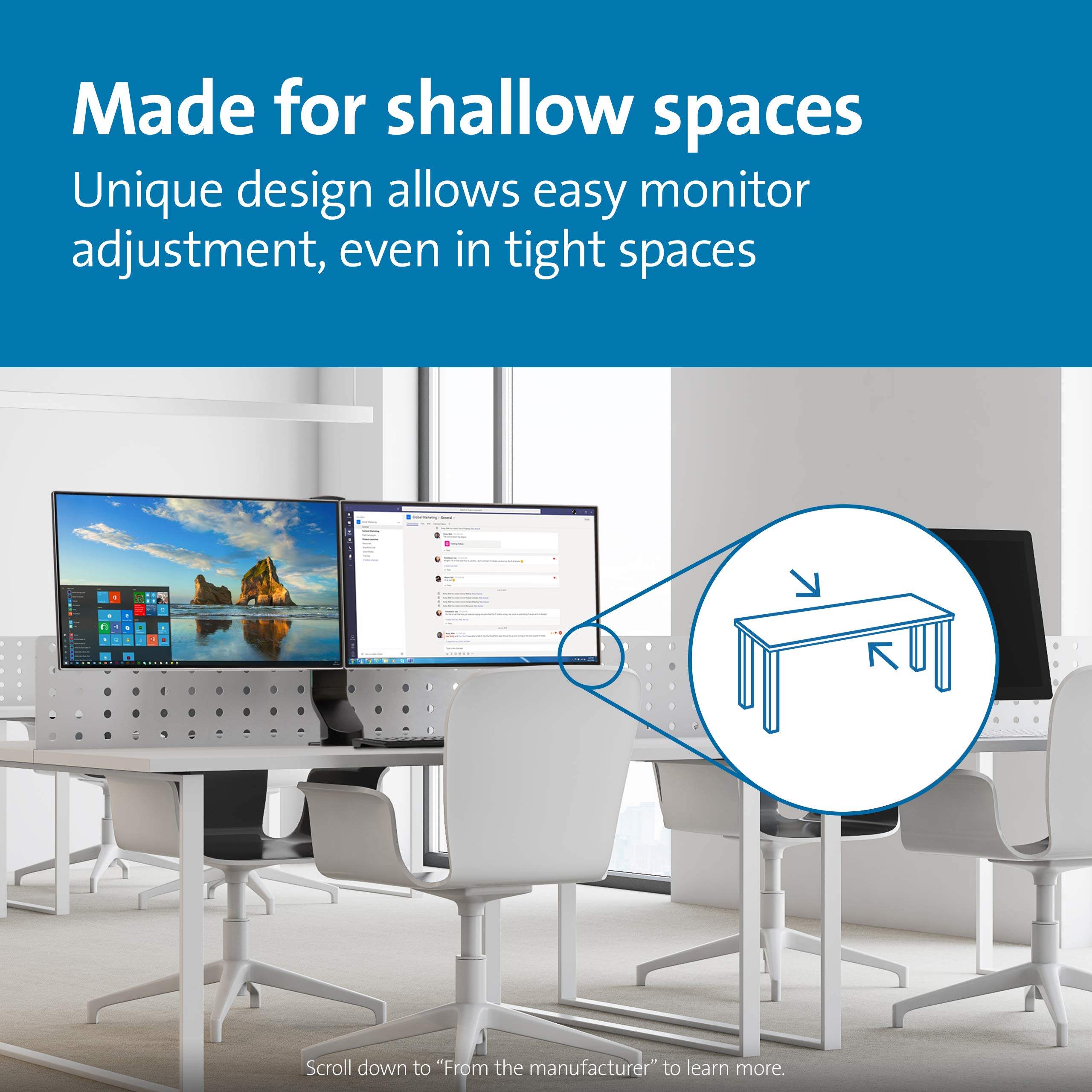 kensington-smartfit-space-saving-dual-monitor-arm-k55513ww-vesa-c-clamp-mount-fo image 2